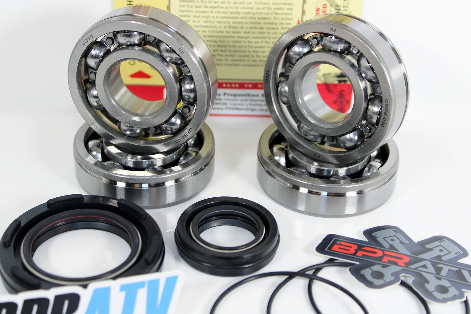 Banshee 350 Hot Rods 4111 +4 mil Crankshaft Rebuild Kit Main Bearings & Seal Kit - Image 8