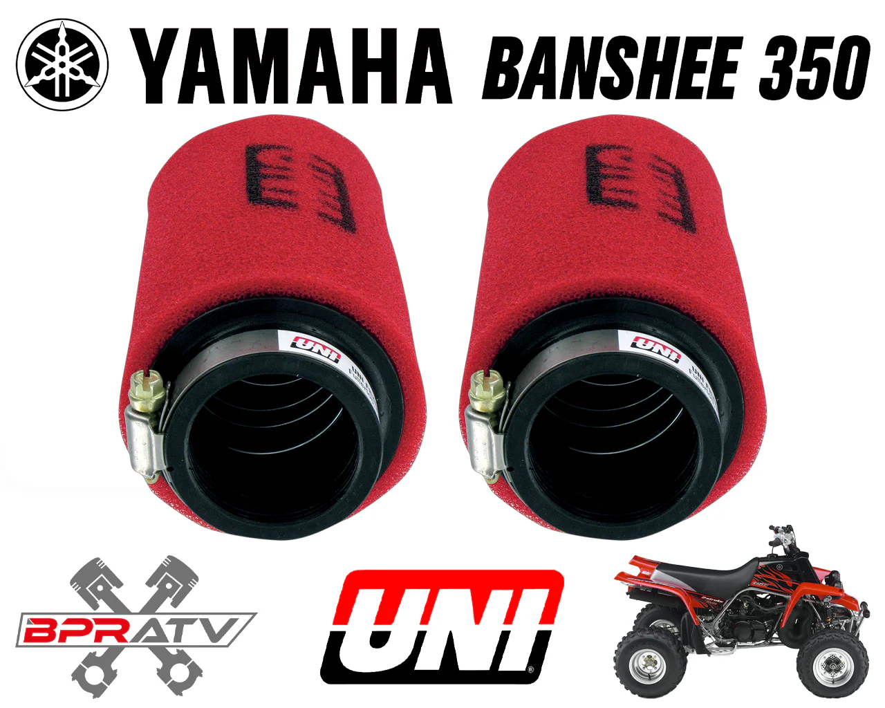 Banshee 350 Keihin PWK PJ Mikuni 33 34 35 36mm Carb UNI Air Filter Pods Set of 2 - Image 3