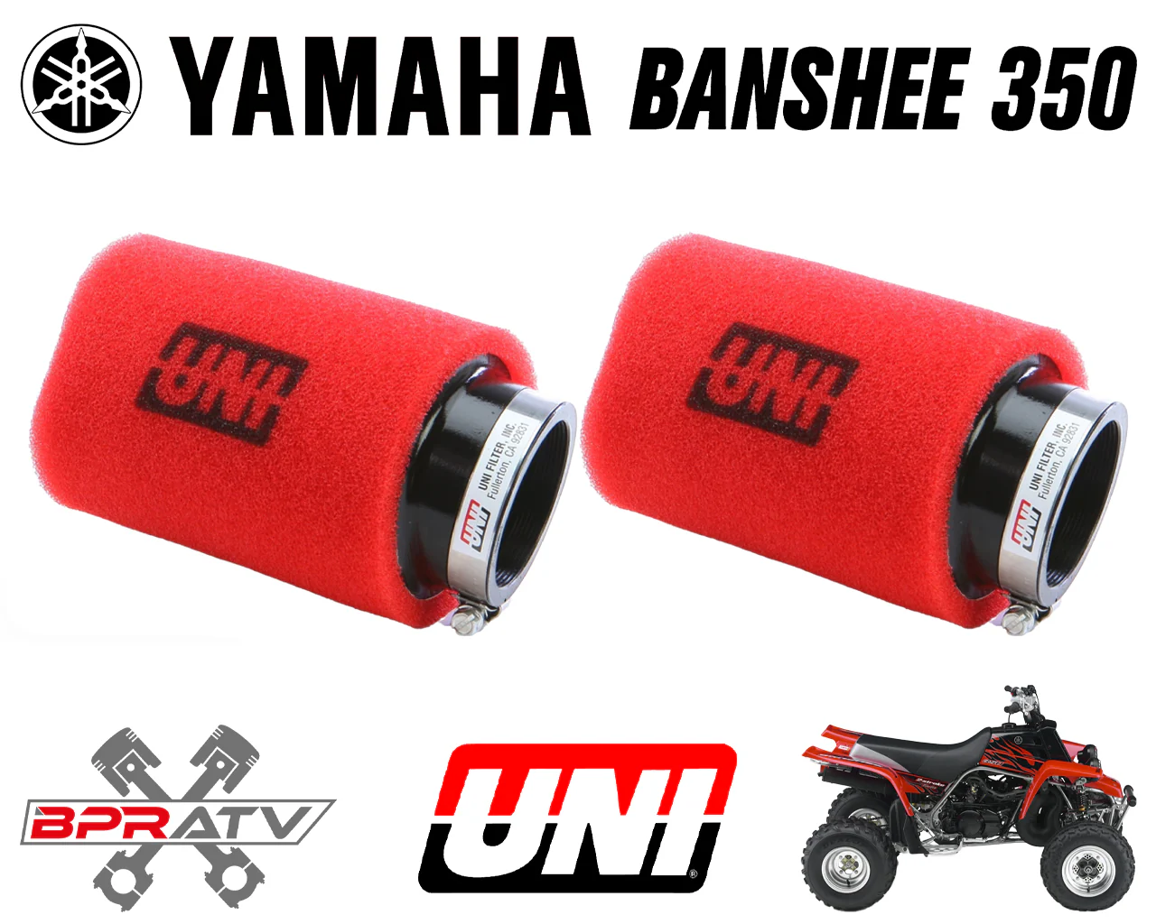 Banshee 350 Keihin PWK PJ Mikuni 33 34 35 36mm Carb UNI Air Filter Pods Set of 2 - Image 5