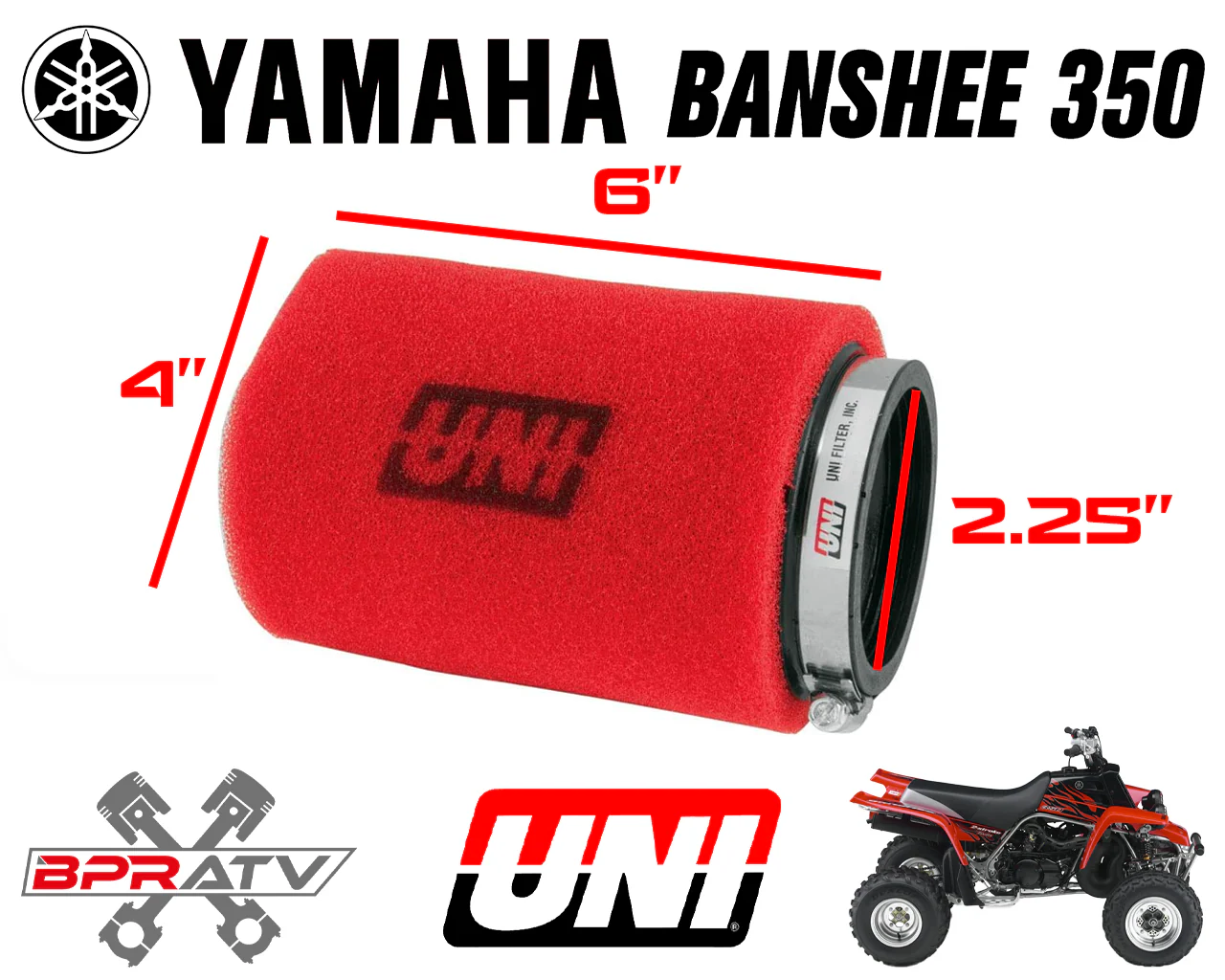 Banshee 350 Keihin PWK PJ Mikuni 33 34 35 36mm Carb UNI Air Filter Pods Set of 2 - Image 6