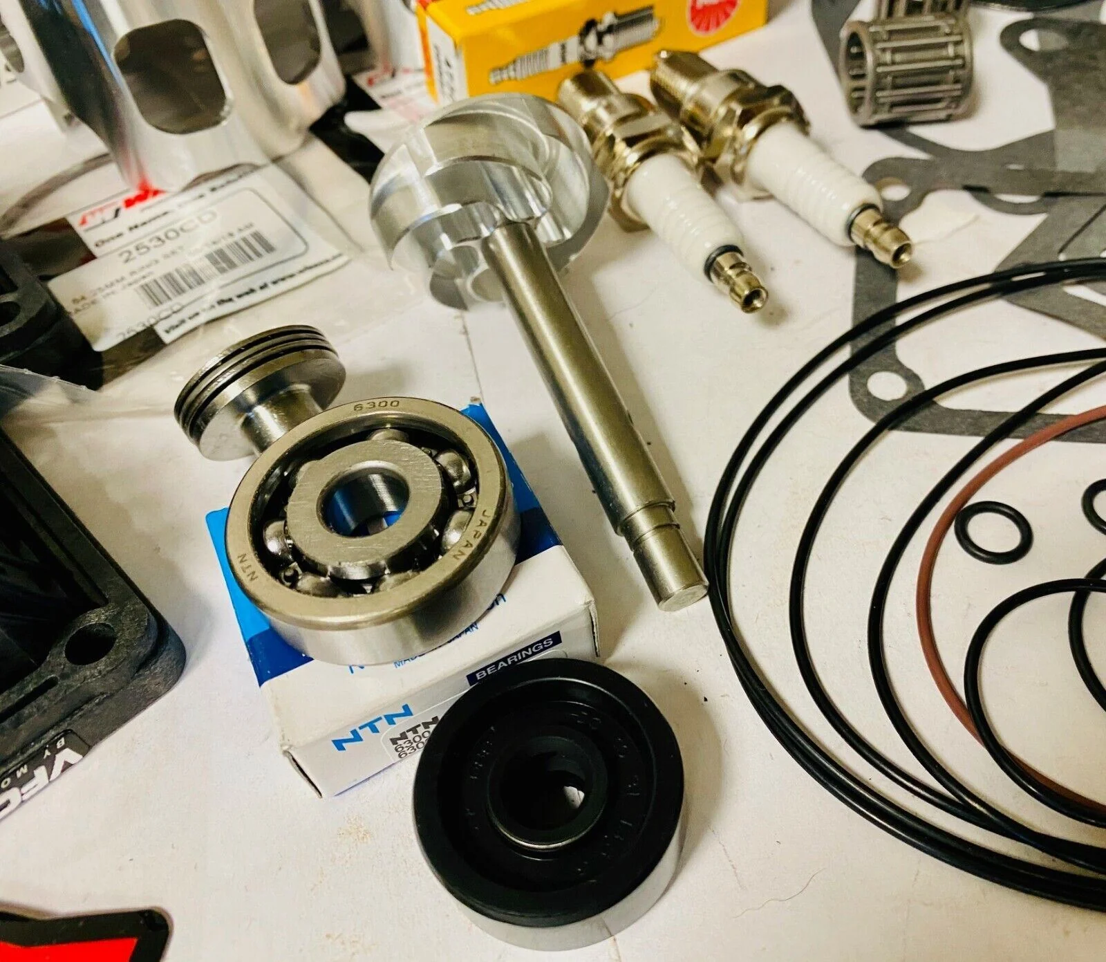 Banshee 421 Serval Cub Complete Motor Engine Top Bottom Assembly Pipes Carbs Kit - Image 8