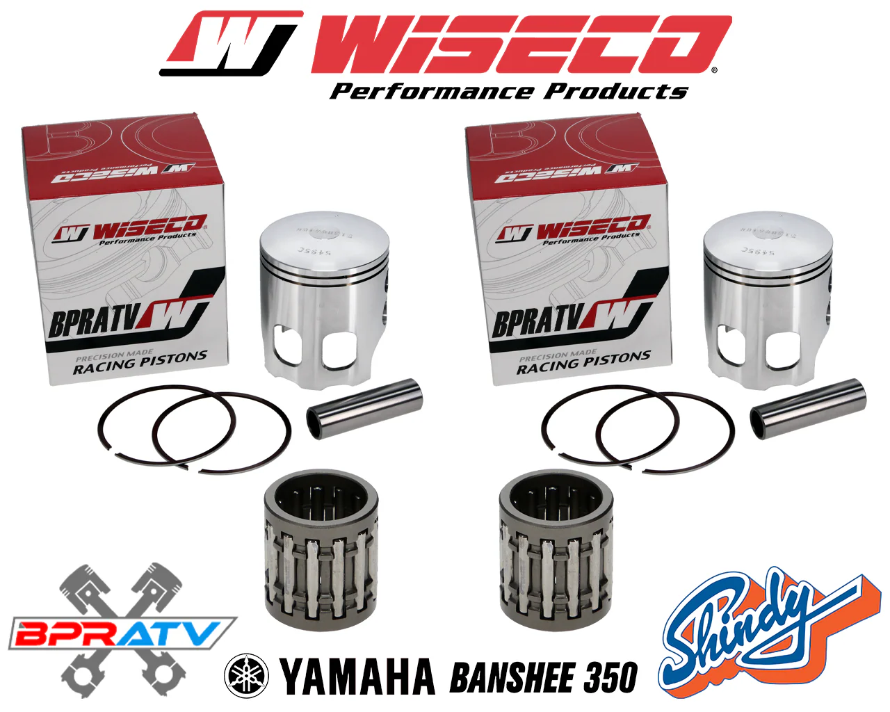 Banshee 421cc 4 mil Cheetah Cub Wampus Serval 4mm Wiseco 573 Blaster Pistons Kit - Image 2