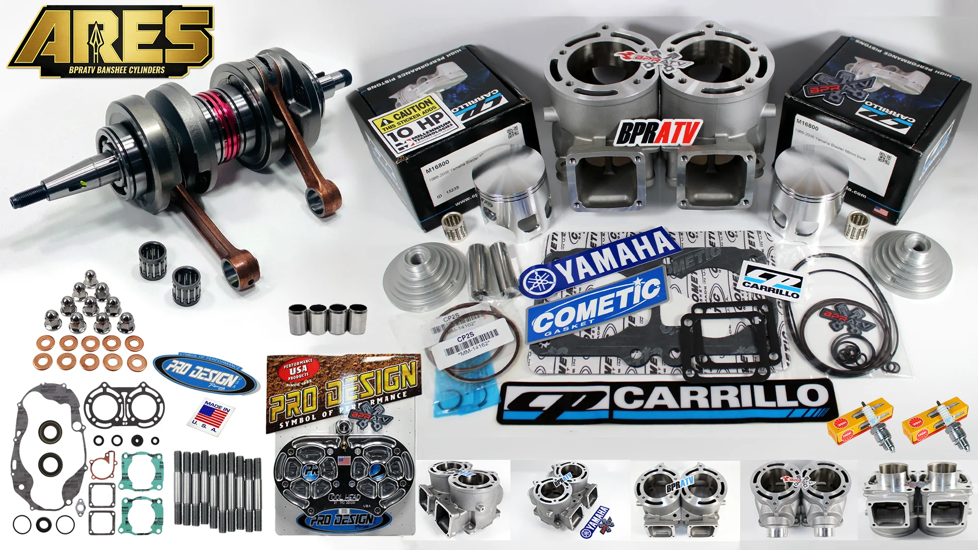 BPRATV Banshee 421 Stroker Big Bore Kit ARES 68mm Cylinders CP Pistons Cool Head - Image 18