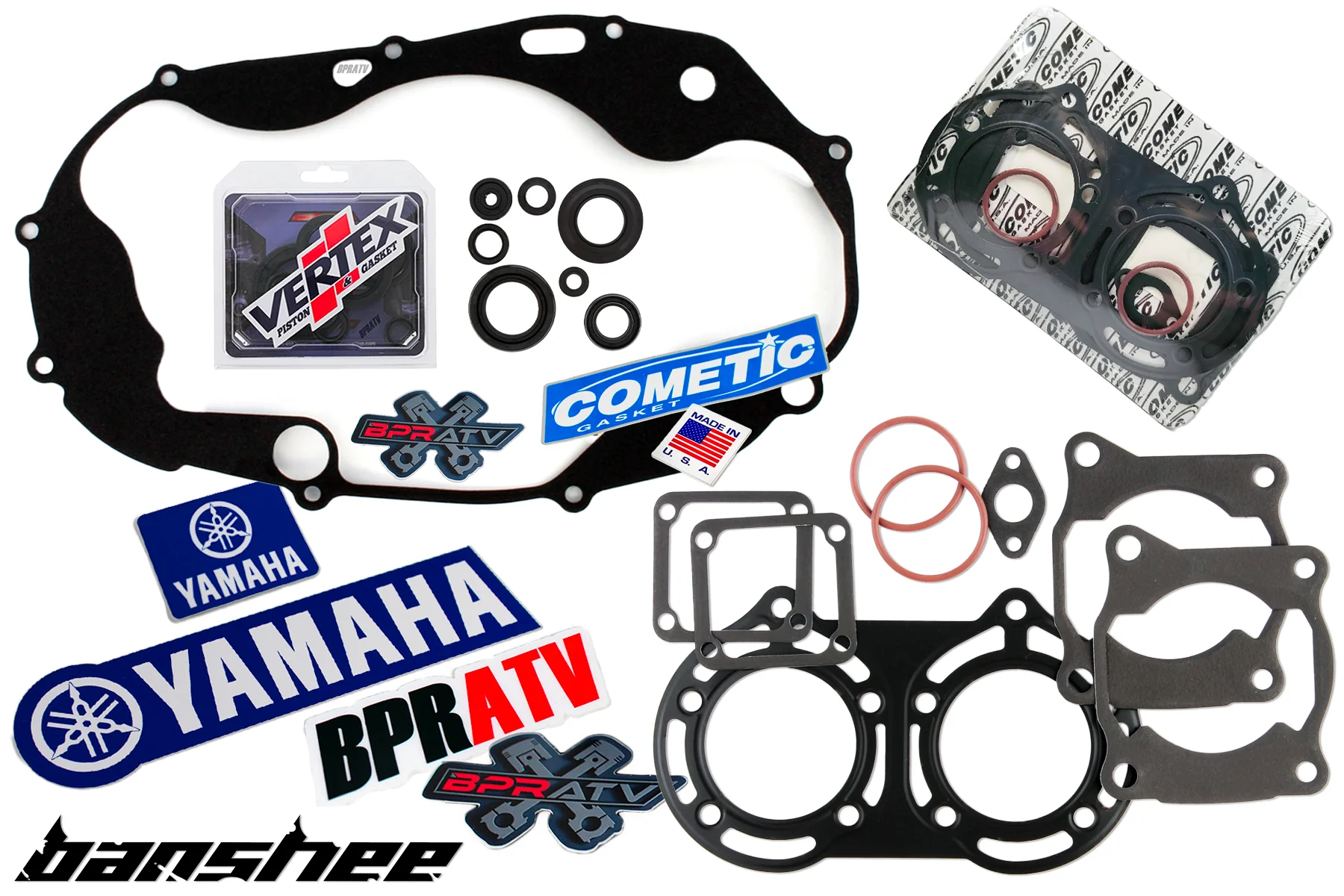 Banshee 64-66.50 Cometic Gasket Kit Vertex Seals AFM Squishy Clutch Cover Gasket