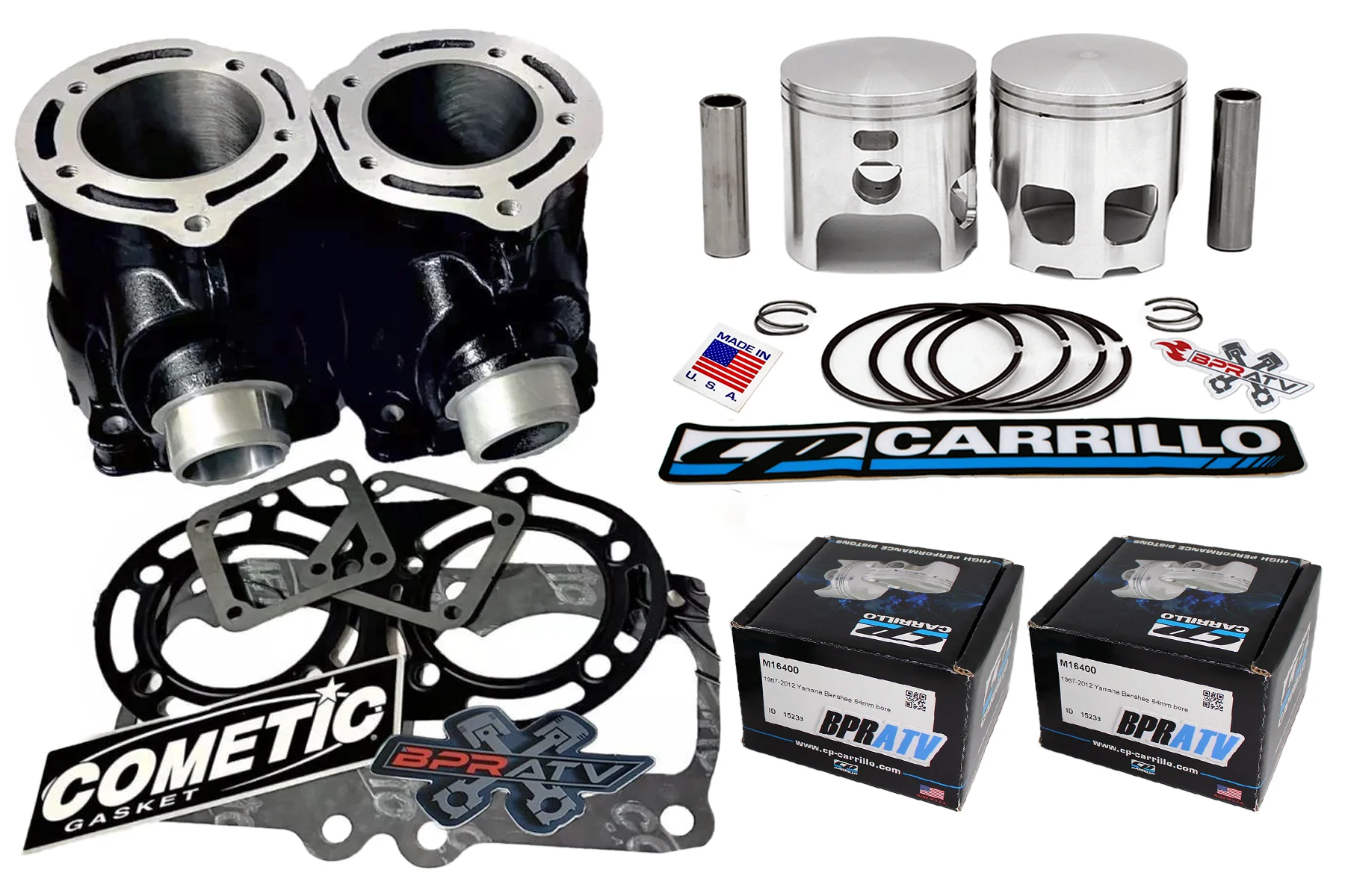 Banshee 64mm Stock Cylinders CP-Carrillo CP Pistons Top End Engine Rebuild Kit🔥 - Image 20