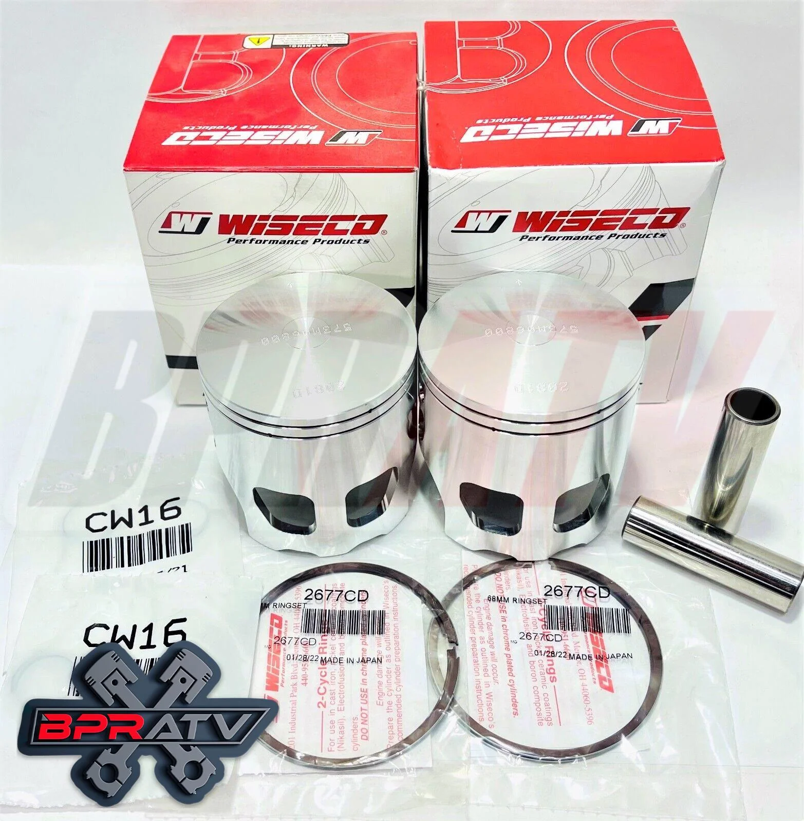 Banshee 66mm +4mm Stroker Pistons Wiseco 66mm Long Rod 795 573 Forged Piston Set - Image 5