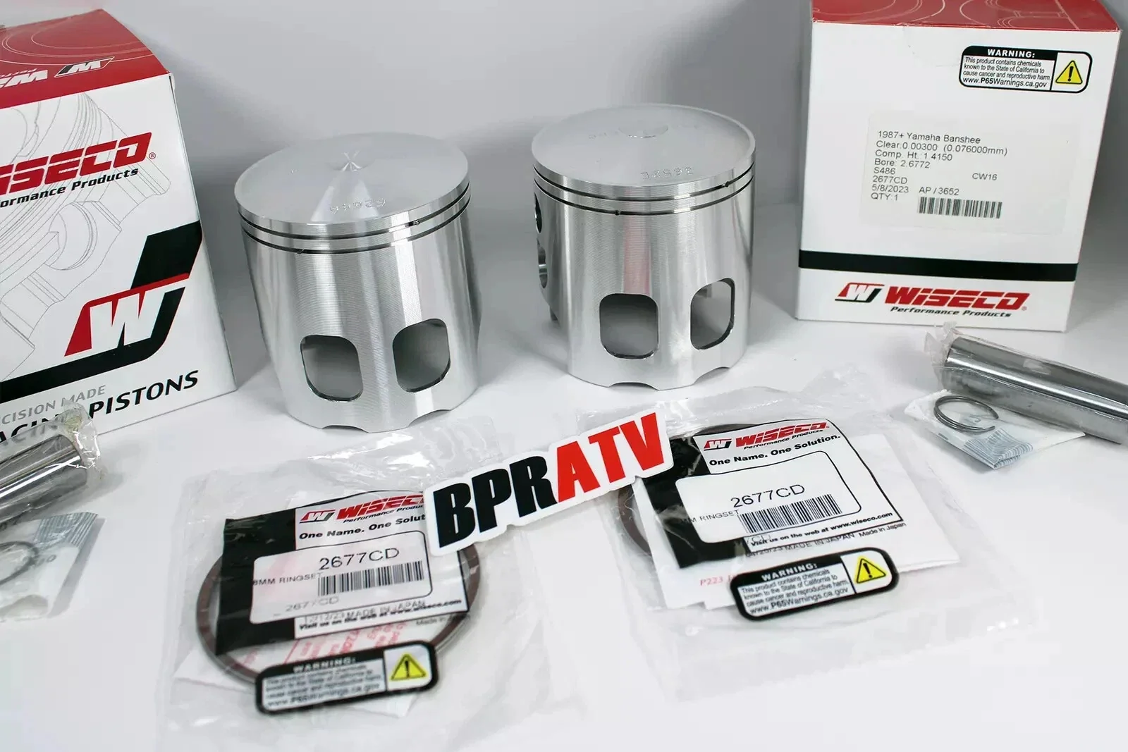 Banshee 68mm 68 mil Big Bore +4 mil Wiseco Pistons Blaster Style 421cc 573M06800 - Image 7