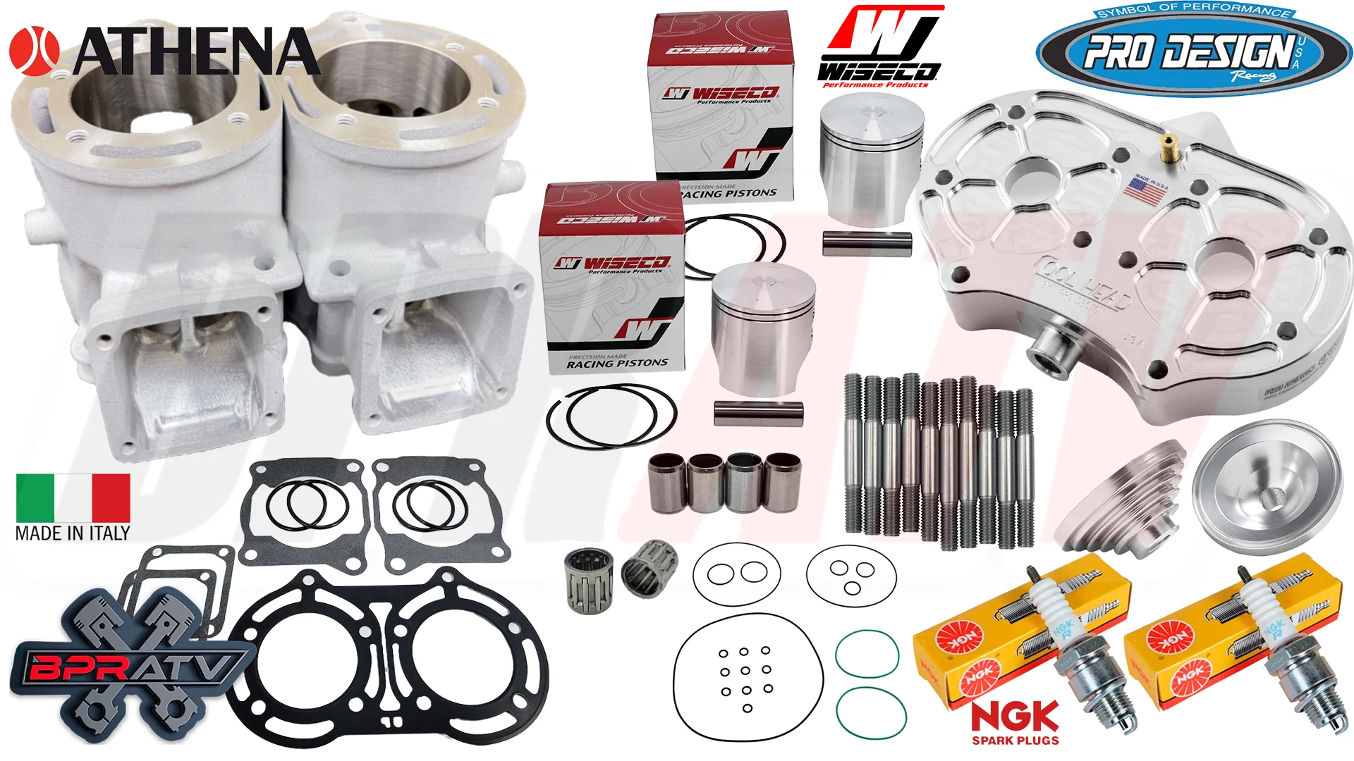 Banshee Athena Wiseco 68mm Big Bore 421 Stroker Crank Piston Pro Design Head Cub - Image 2