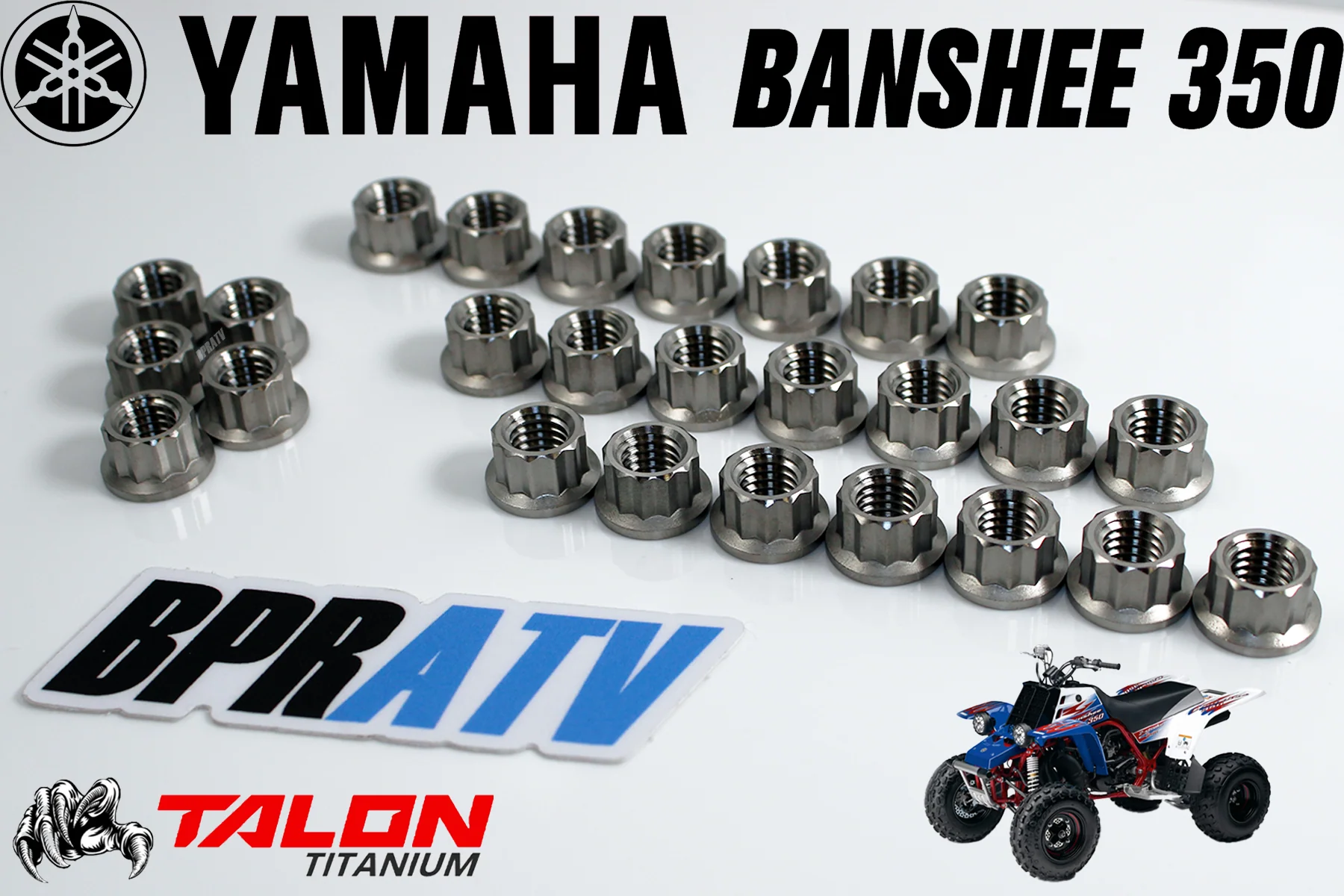 Banshee Complete Titanium Stud Nut Kit Ti Nuts Cases & Cylinder Head Nuts 1.9 OZ - Image 3