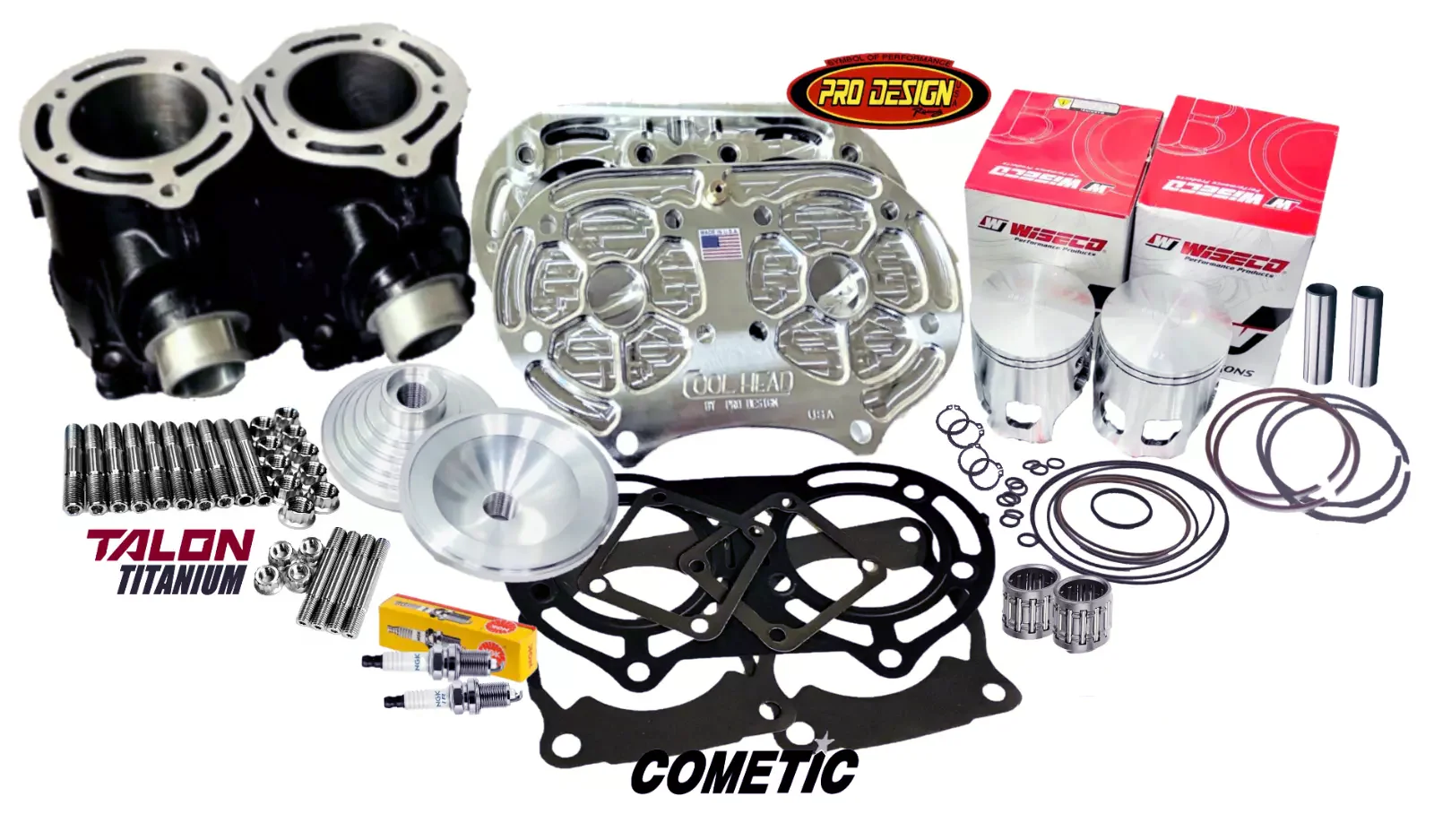 Banshee Cylinders Cool Head Billet Domes Stock Bore Top End Rebuild Kit Complete - Image 3