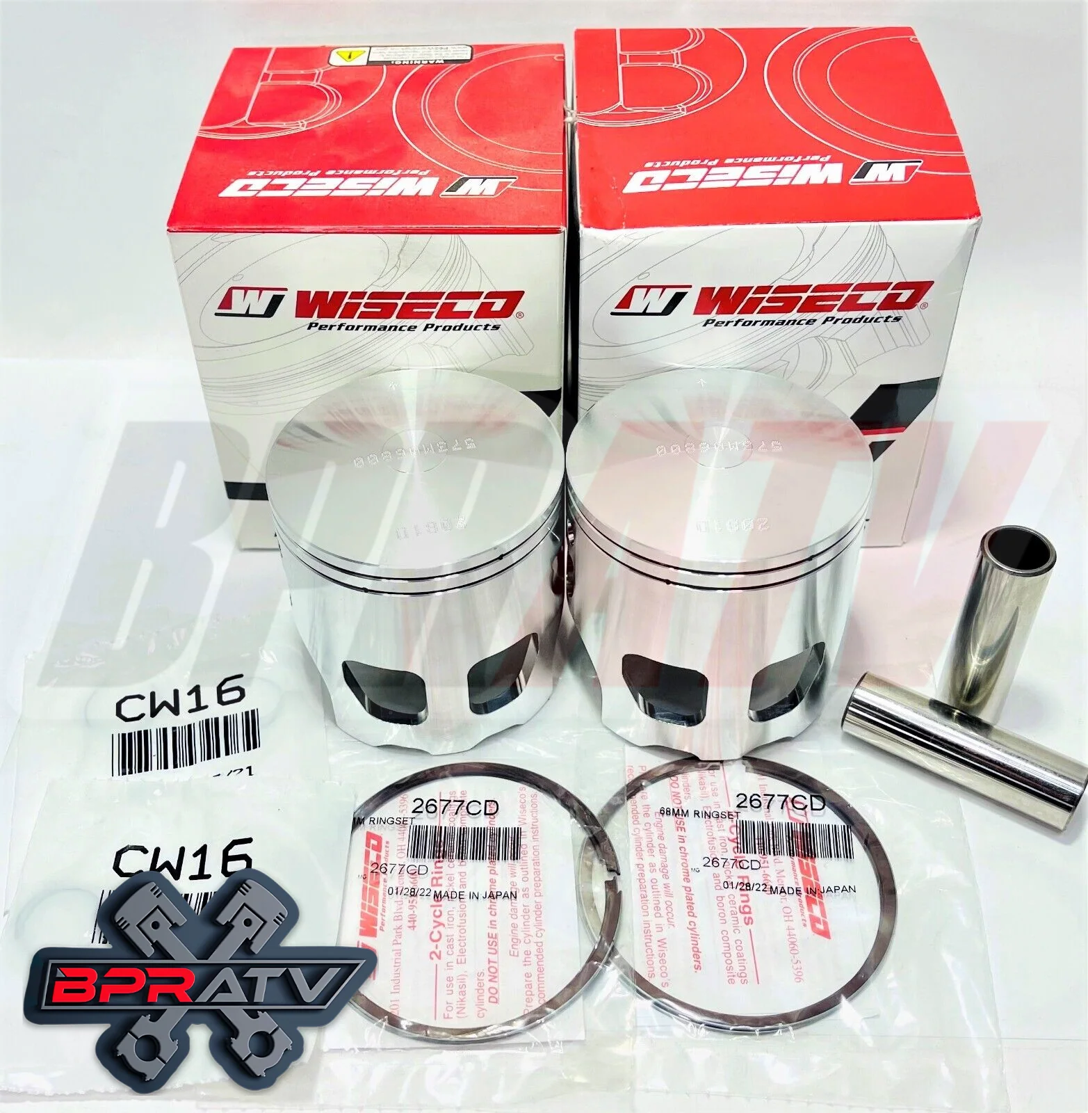 Banshee Cylinders Wiseco Piston Complete Motor Engine Top Bottom End Rebuild Kit - Image 7