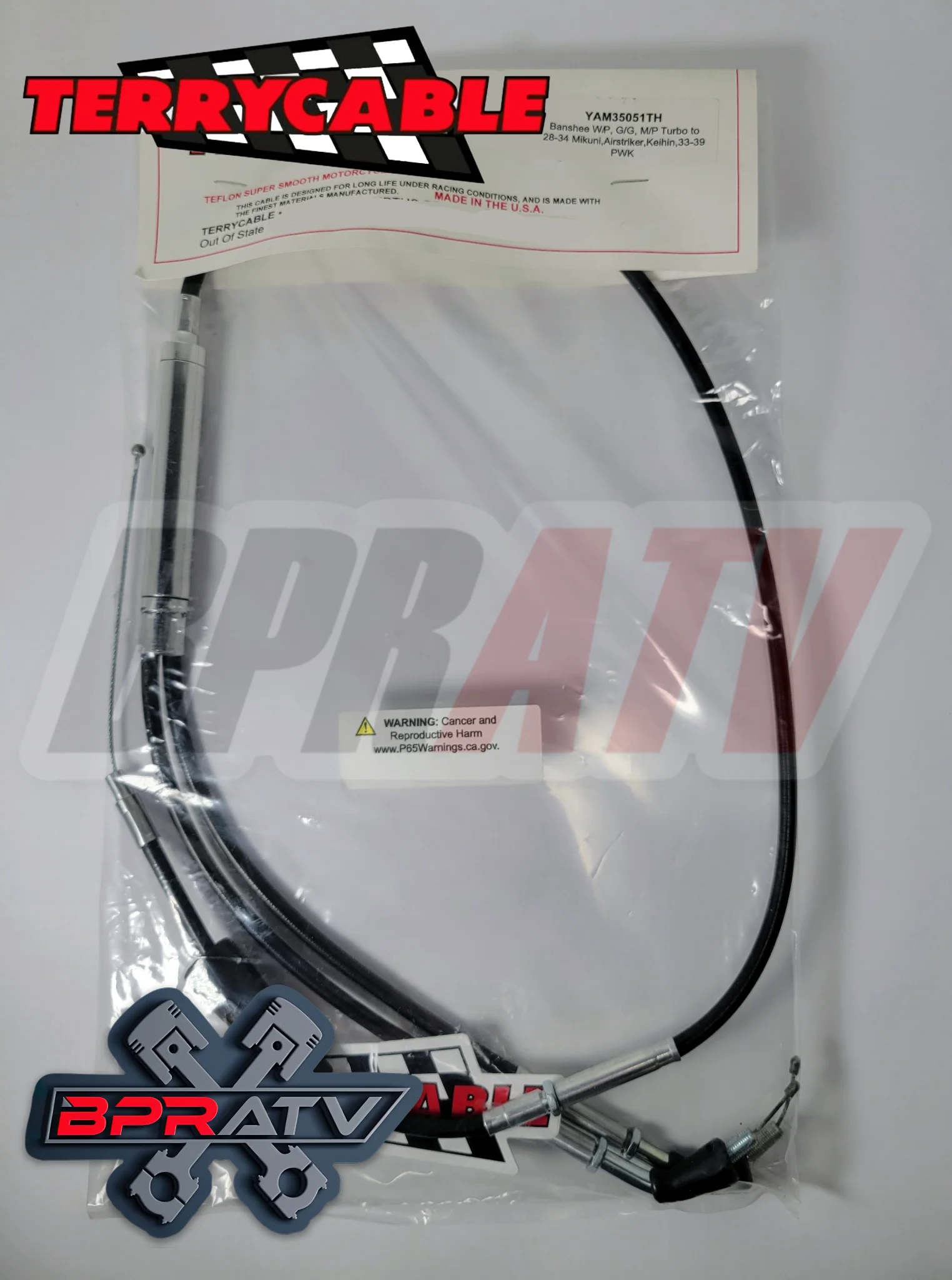 Banshee TWIST Throttle Cable Terrycable Black Vinyl Keihin Mikuni PWK AS Lectron - Image 3