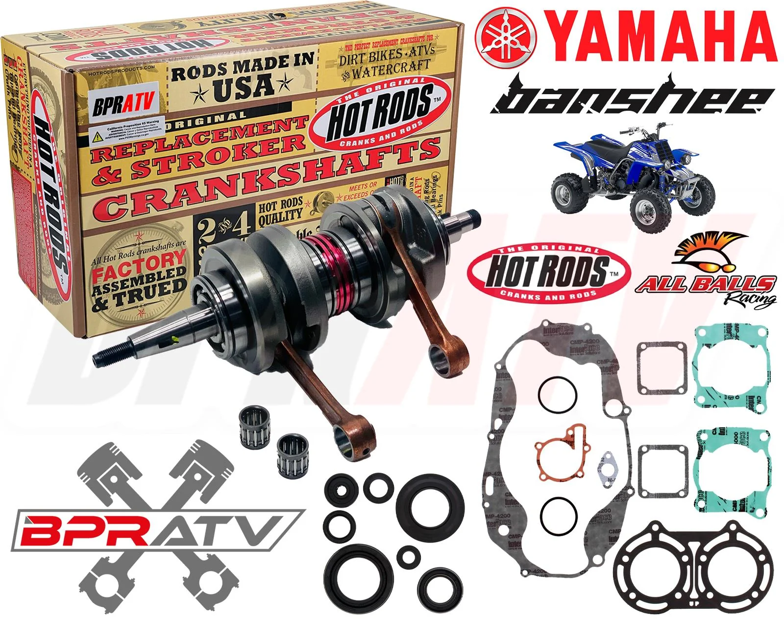 Banshee Wiseco Stroker Complete Bottom End Motor Rebuild Kit +4mil Hotrods Crank - Image 3