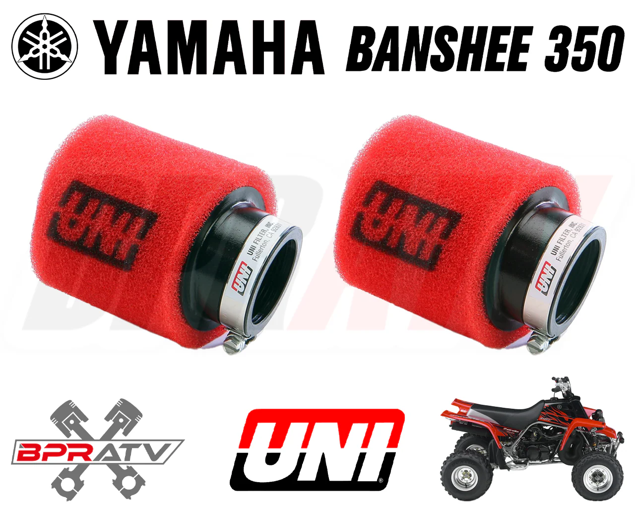 Banshee YFZ 350 UNI FOAM Air Filters 26mm OEM STOCK SIZE Carbs Mikuni Keihin PWK - Image 2