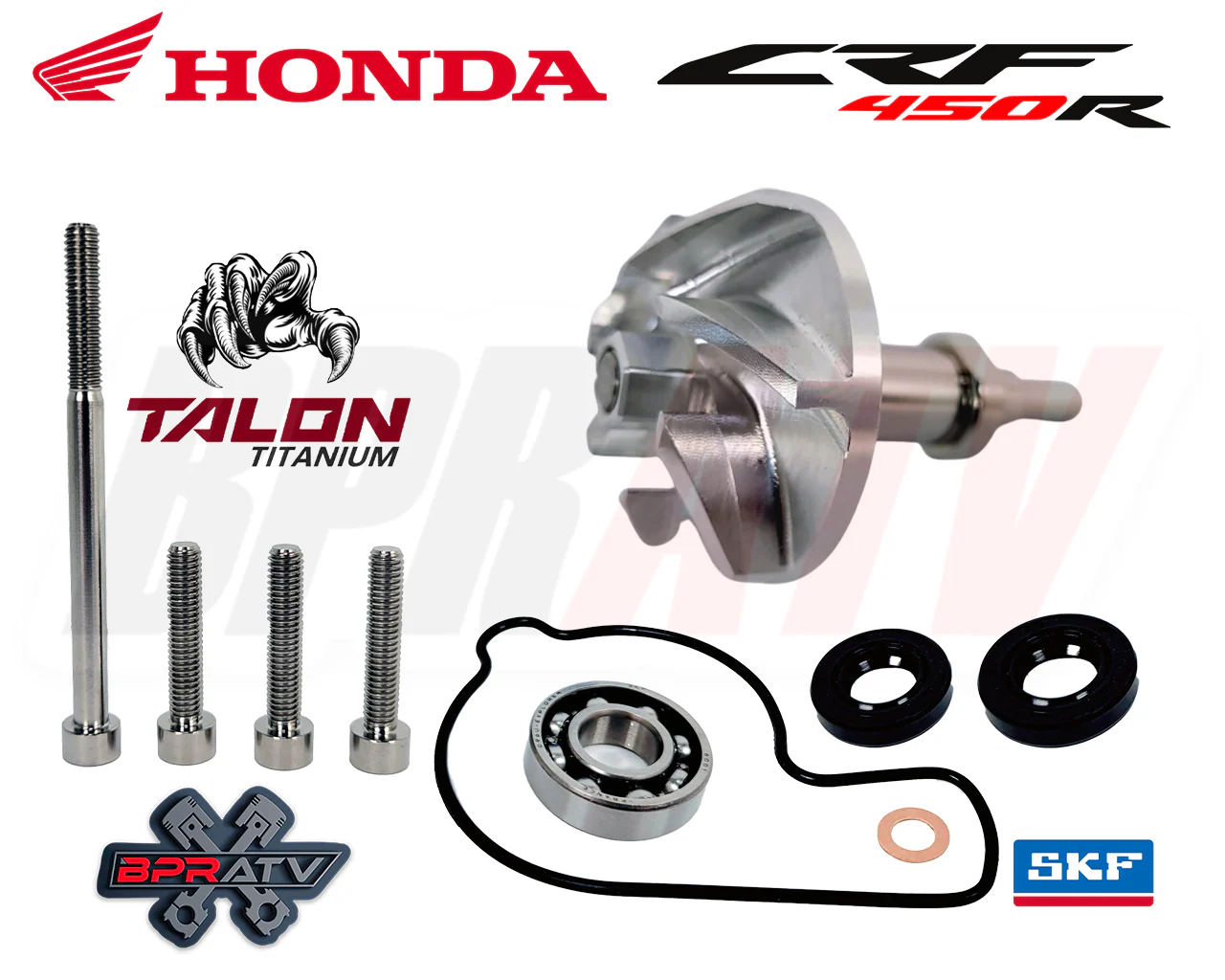 Best CRF450R CRF 450R Water Pump Impeller Billet Gear & Shaft Complete Redo Kit!