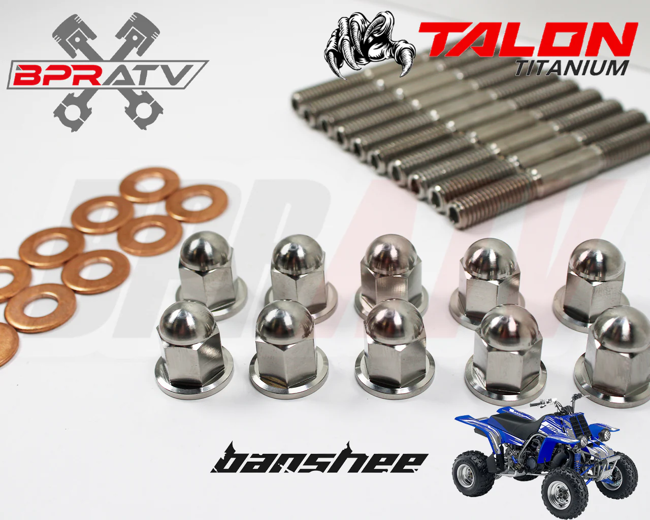 Best Yamaha Banshee YFZ 350 TITANIUM Cylinder Head Bolts Upgrade ACORN Nuts Set - Image 2