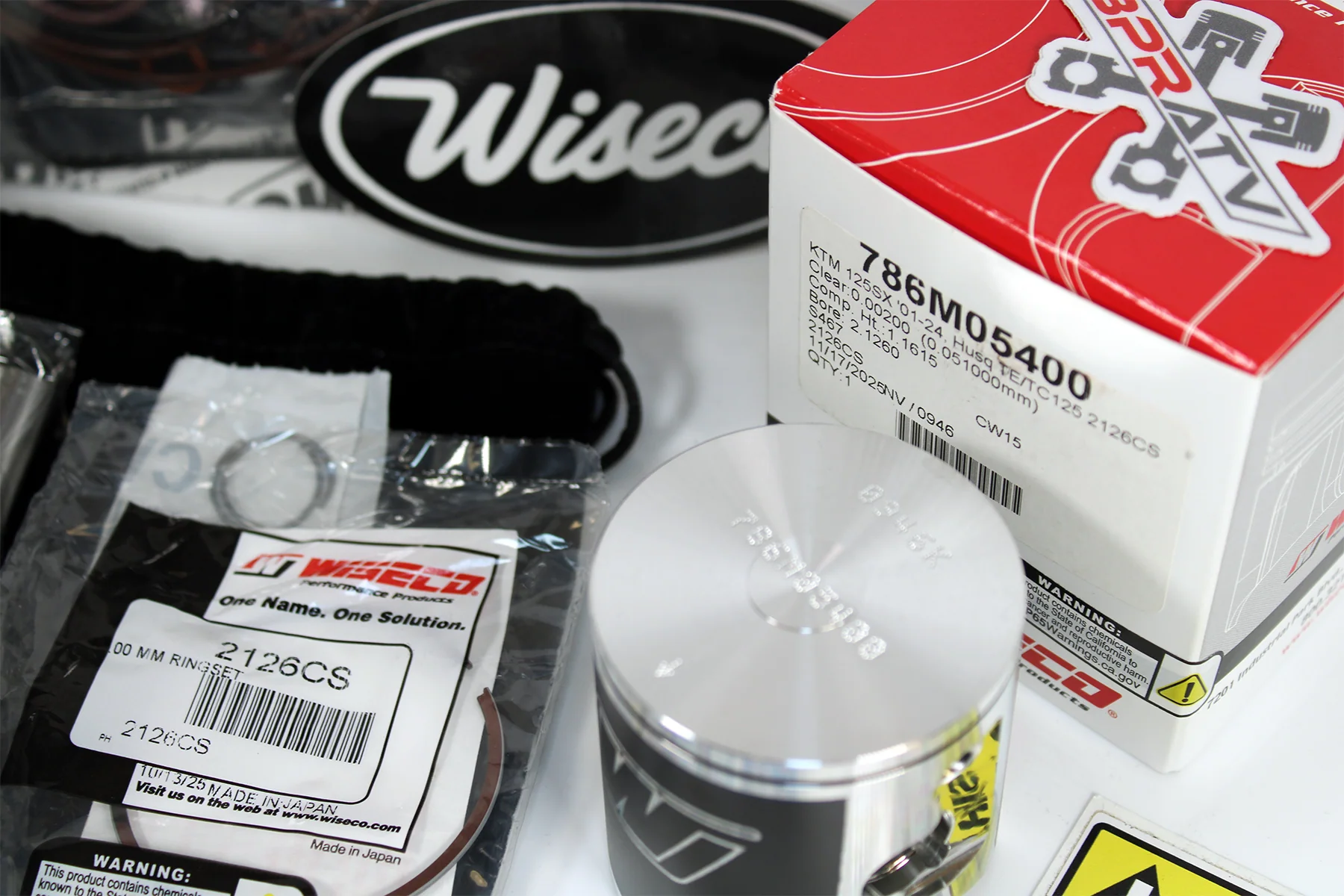 KTM 125 SX XC Top End Rebuild Kit Wiseco Piston BPRATV 54mm Nikasil Cylinder Kit - Image 15