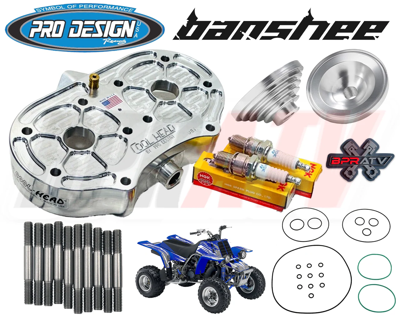 Yamaha Banshee 421cc Stroker Kit ARES 68mm Cylinder CP Pistons Pro Cool Head USA - Image 8