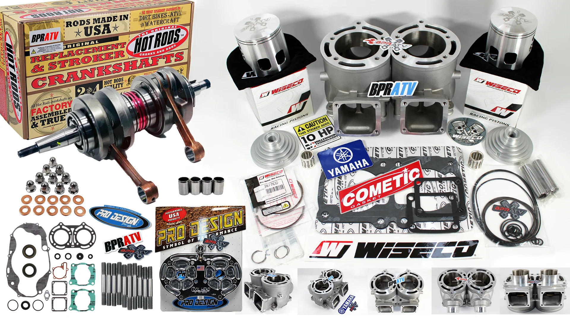 BPRATV Banshee 400cc ARES 68mm Athena Alt Big Bore Kit Wiseco Pistons Crank Head - Image 3