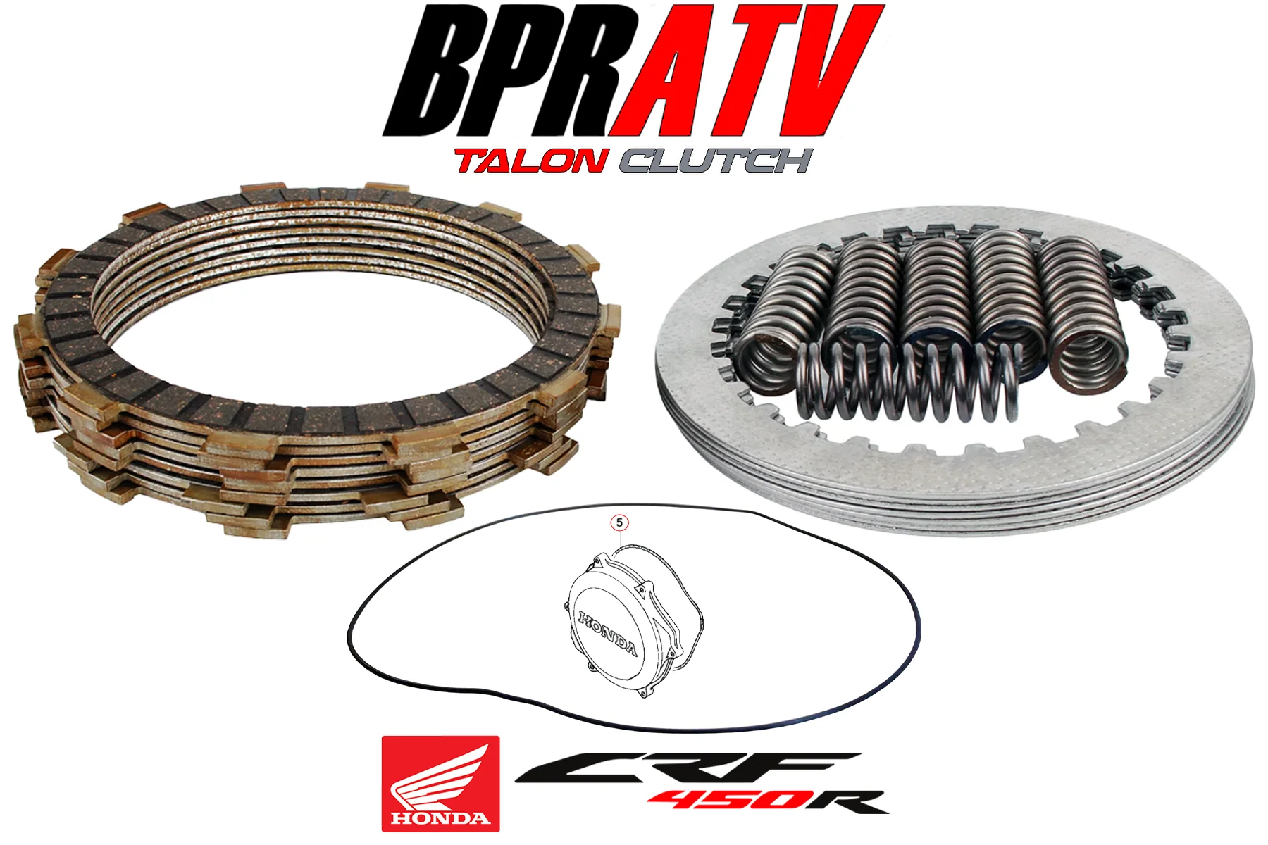 BPRATV Honda CRF450R CRF 450R Heavy Duty Steel Plates Fibers Springs Clutch Kit - Image 7