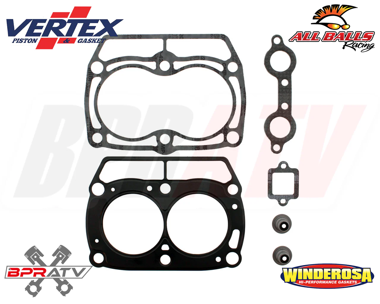 Polaris Ranger 700 800 X2 TITANIUM Cylinder Head Studs VERTEX Top End Gasket Kit - Image 4