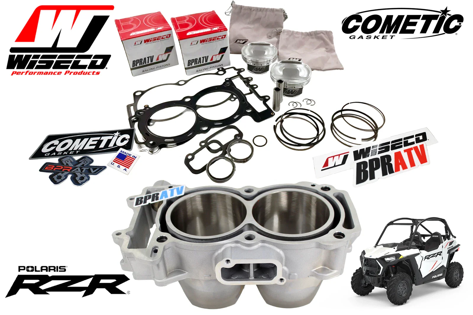 RZR 900 XP900 Cylinder Stock Standard Bore Top End Complete Rebuild Parts Kit - Image 2