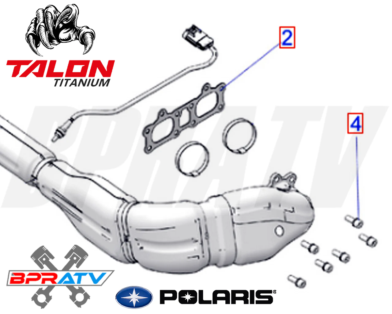BPRATV Premium Titanium Exhaust Manifold Bolts Cometic Gasket Polaris RZR XP1000 - Image 6