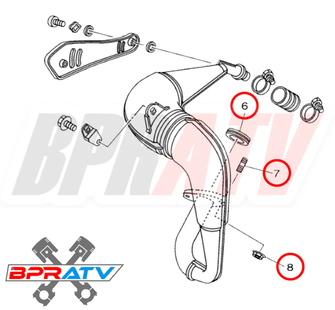 BPRATV TITANIUM Exhaust Studs Manifold Gasket Repair Kit Yamaha Blaster YFS 200 - Image 2