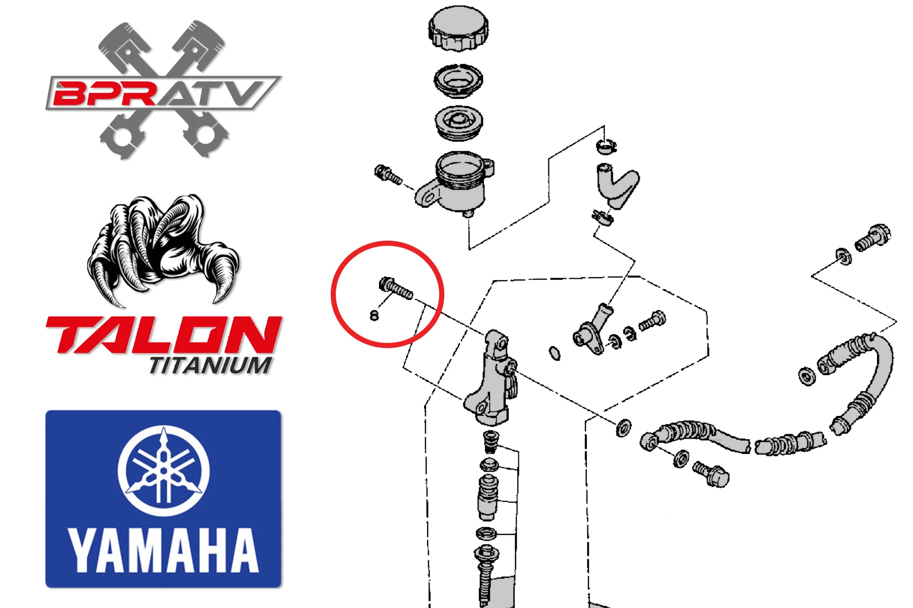BPRATV Yamaha Banshee 350 Titanium Rear Master Cylinder Bolts Set 92017-08025-00 - Image 3