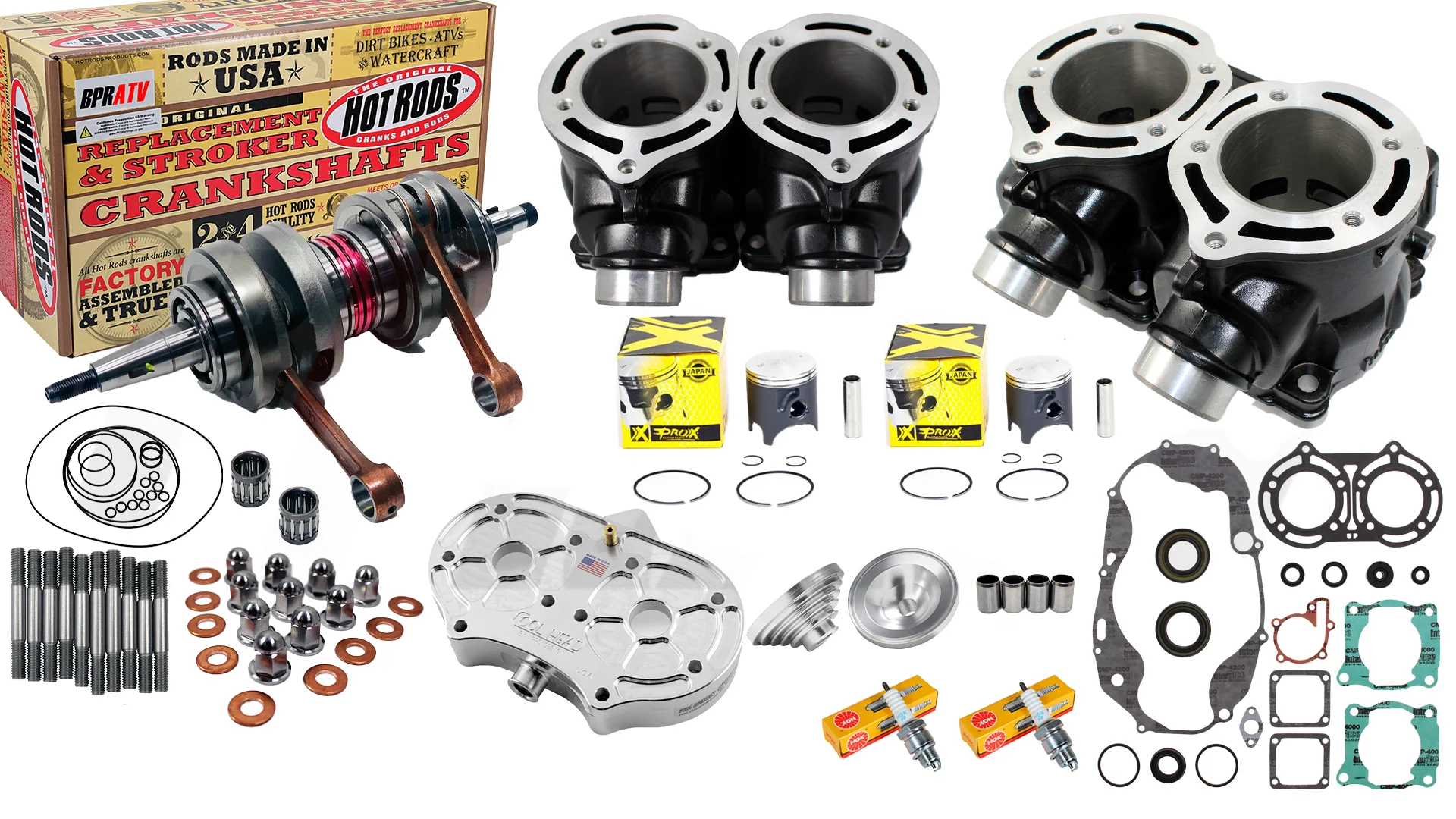 Yamaha Banshee 409cc Stroker Kit 66mm Big Bore Hot Rods Crank ProX Pistons 87-06