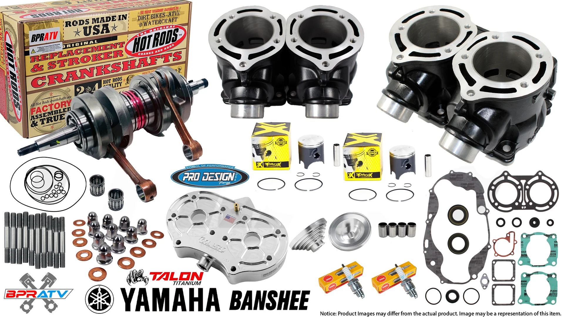 Yamaha Banshee 409cc Stroker Kit 66mm Big Bore Hot Rods Crank ProX Pistons 87-06 - Image 5