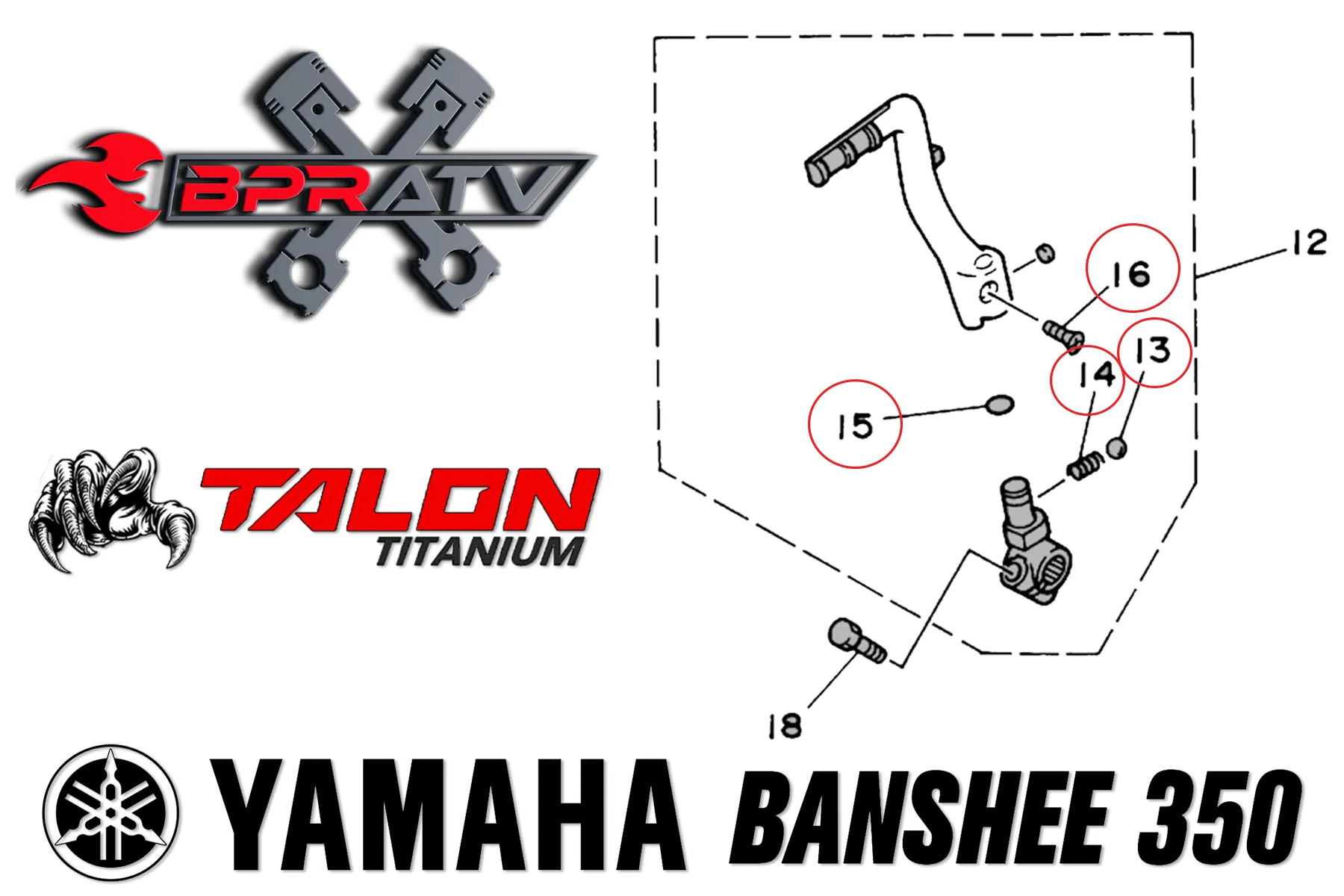 BPRATV Yamaha Banshee Kick Starter Repair Upgrade Kit Titanium Bolt Ceramic Ball - Image 3