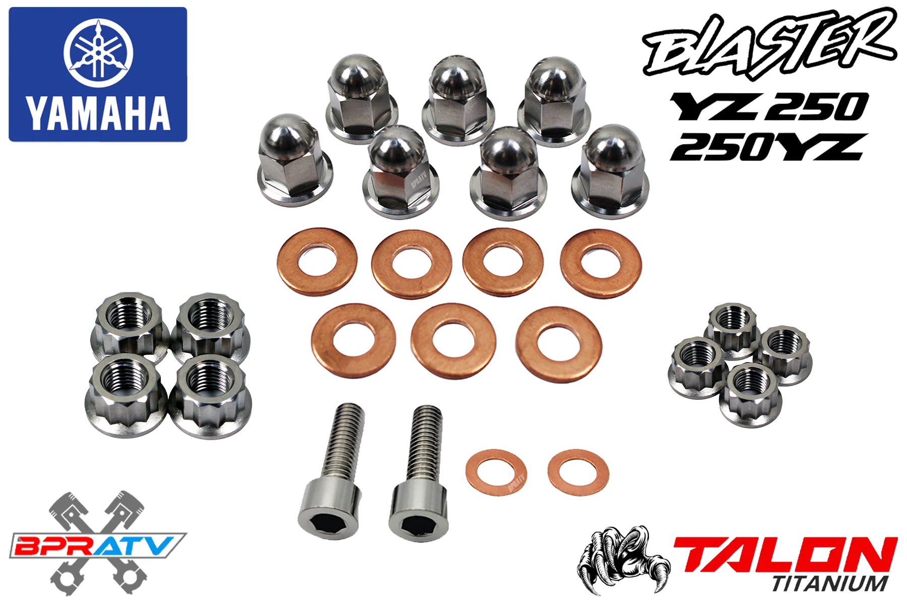 BPRATV Yamaha Blaster 200 2-Stroke Top End Engine Cylinder Head Ti Nuts Kit Set - Image 2