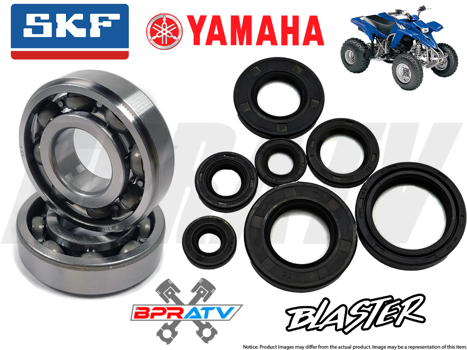 BPRATV Yamaha Blaster YFS 200 SKF Main Crankshaft Bearings Motor Engine Seal Kit - Image 10