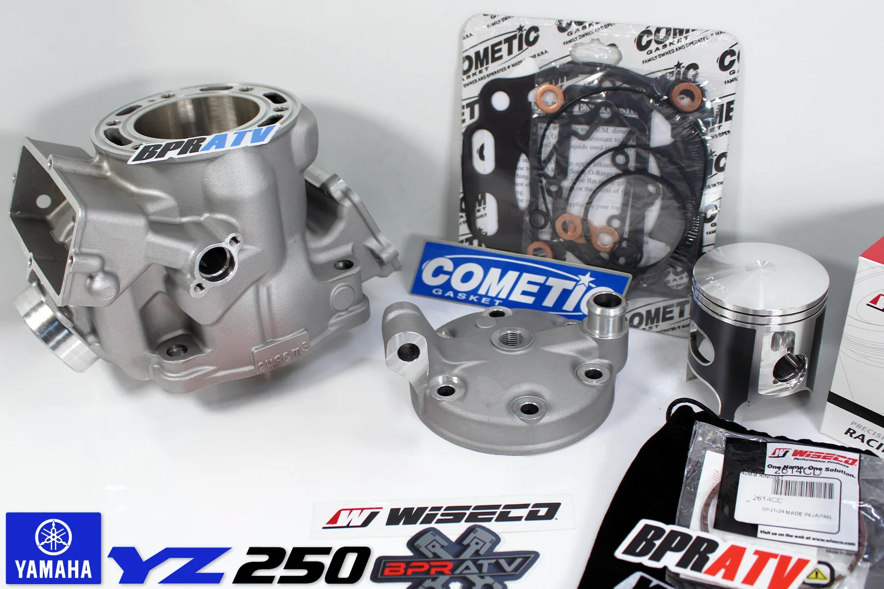 BPRATV Yamaha YZ250 YZ 250 Cylinder Head Wiseco Piston Cometic Full Top End Kit - Image 8
