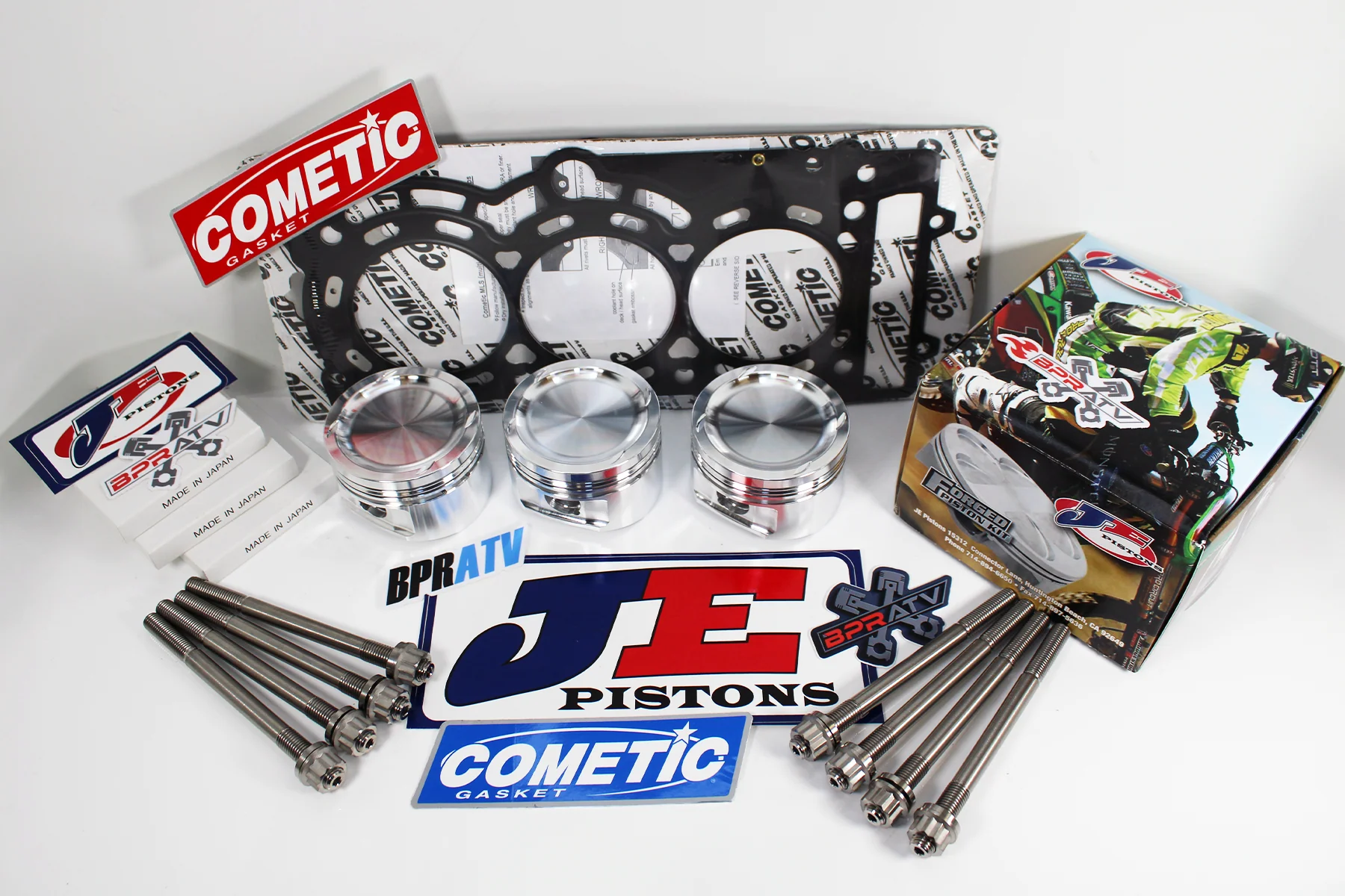 Can-Am Maverick X3 Turbo 17-25 JE Piston Kit 74mm 9.5:1 + Cometic Gasket + Studs