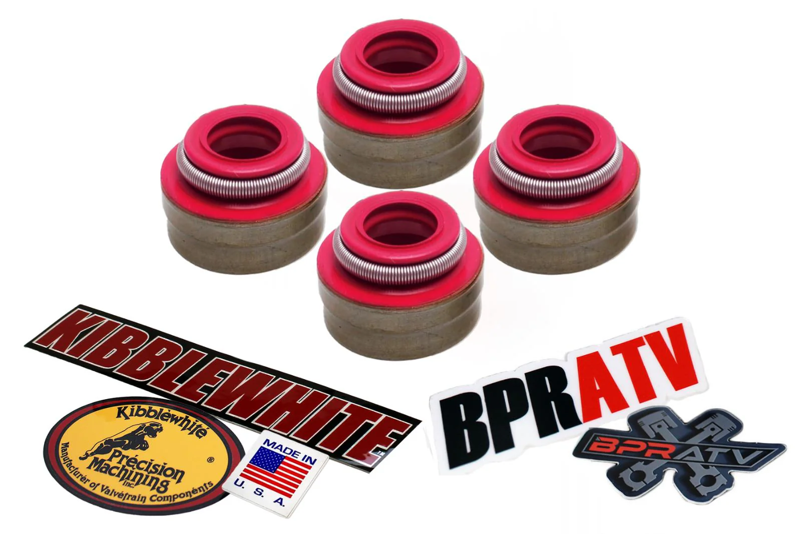 Can Am Outlander 400 Kibblewhite RED Viton Valve Stem Seals Seal Set of 4 Four 4 - Image 3