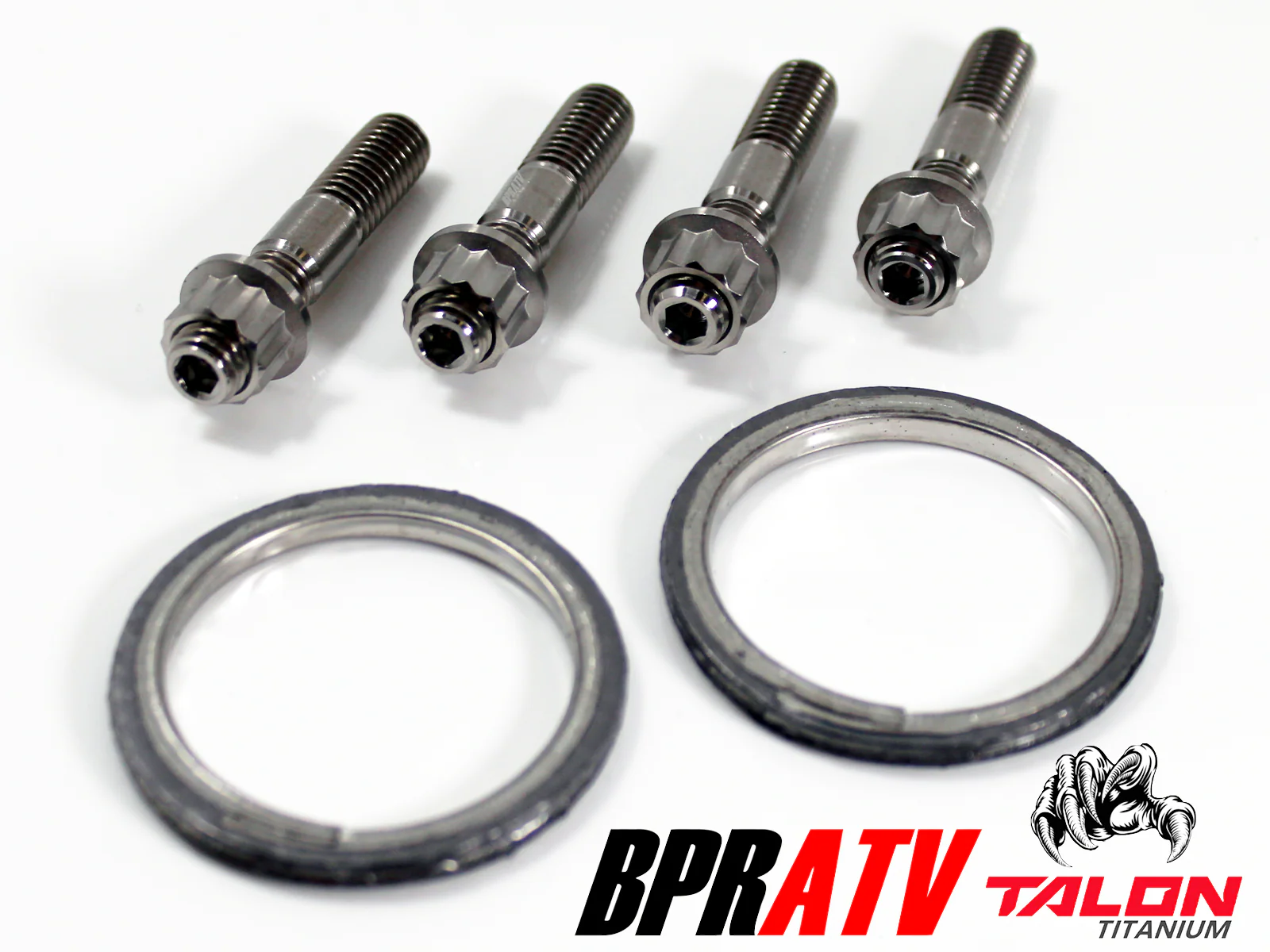 Can-Am Outlander Max 400 Exhaust Repair Kit BPRATV Titanium Studs Nuts & Gaskets - Image 2
