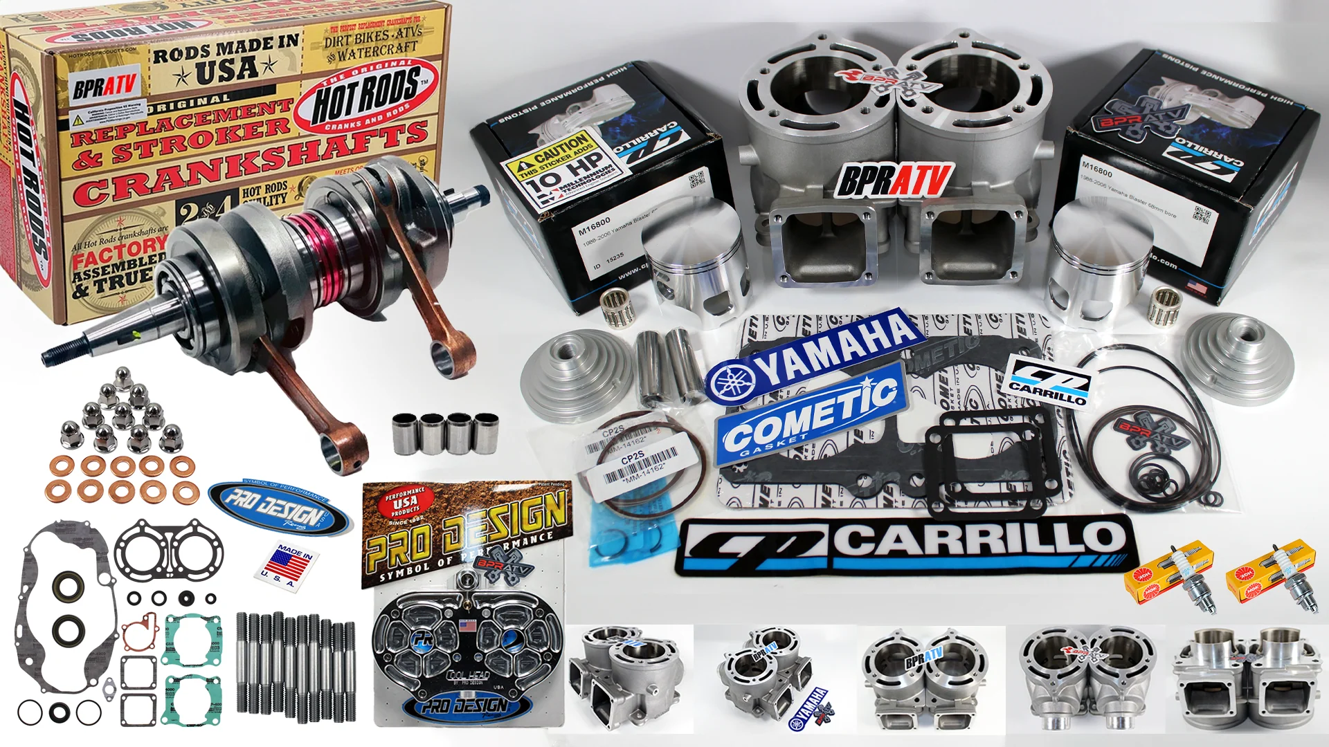 Banshee 421cc ARES 68mm Athena Style Cylinders CP Carrillo Pistons Stroker Crank - Image 3
