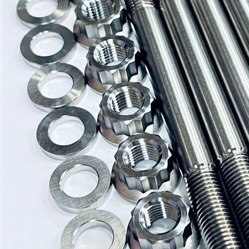 Get Ti MT10 MT-10 Cylinder Head Studs TITANIUM Head Stud Bolt 12 Pt Nut Kit Set - Image 4