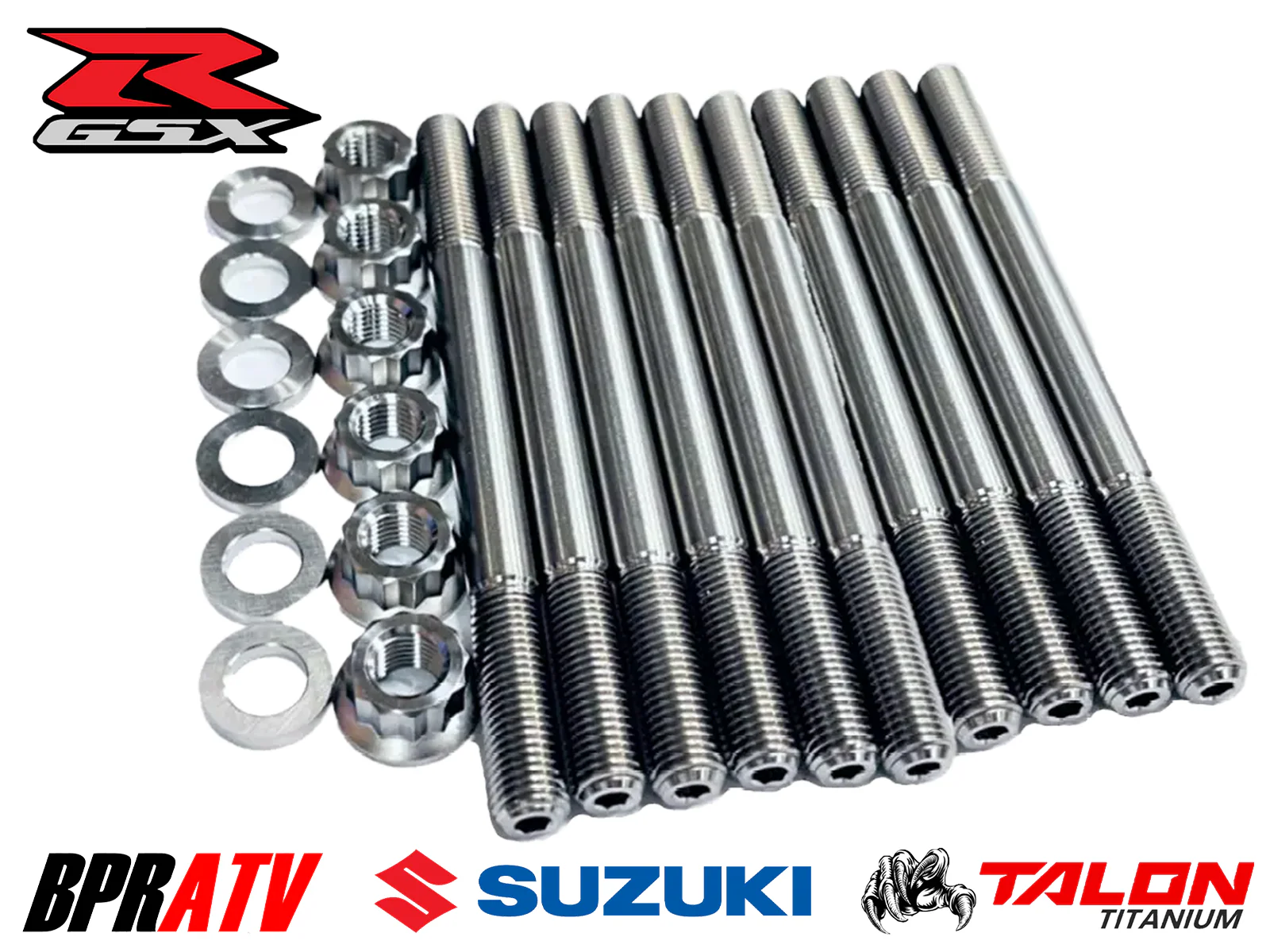 GSXR 1300R Hayabusa Titanium Head Studs Best Strongest Ti Cylinder Stud Bolt Kit - Image 2