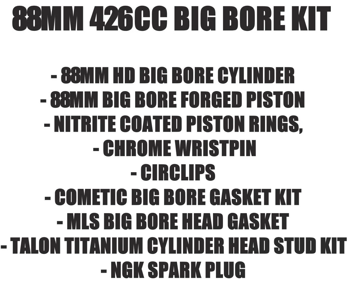 Honda 400EX 400X 88mm +3 Big Bore Kit Stage 2 Cam 426cc Top End Rebuild 2 Hotcam - Image 8