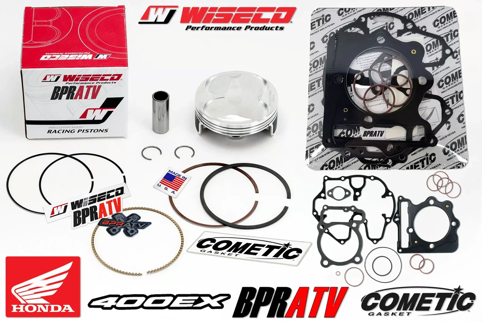 Honda 400EX 400X Wiseco 85mm Stock Bore 11:1 Piston COMETIC Top End Gasket Kit - Image 2