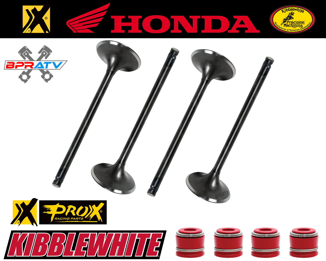Honda 400EX 400X XR400 ProX Valve Rebuild Kit Valves Set KIBBLEWHITE Red Seals - Image 2