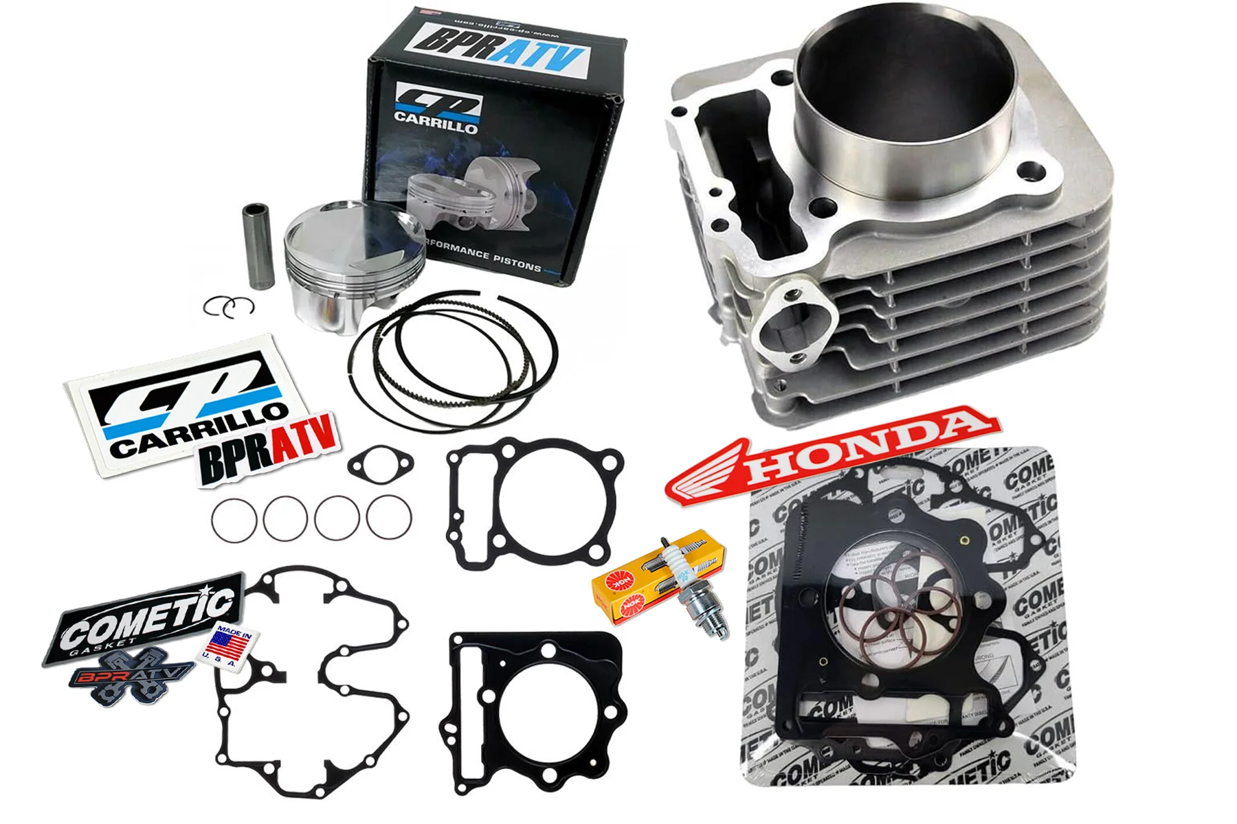Honda 400EX 400X XR400 Top End Rebuild Kit CP Piston Gaskets Cylinder NGK Plug