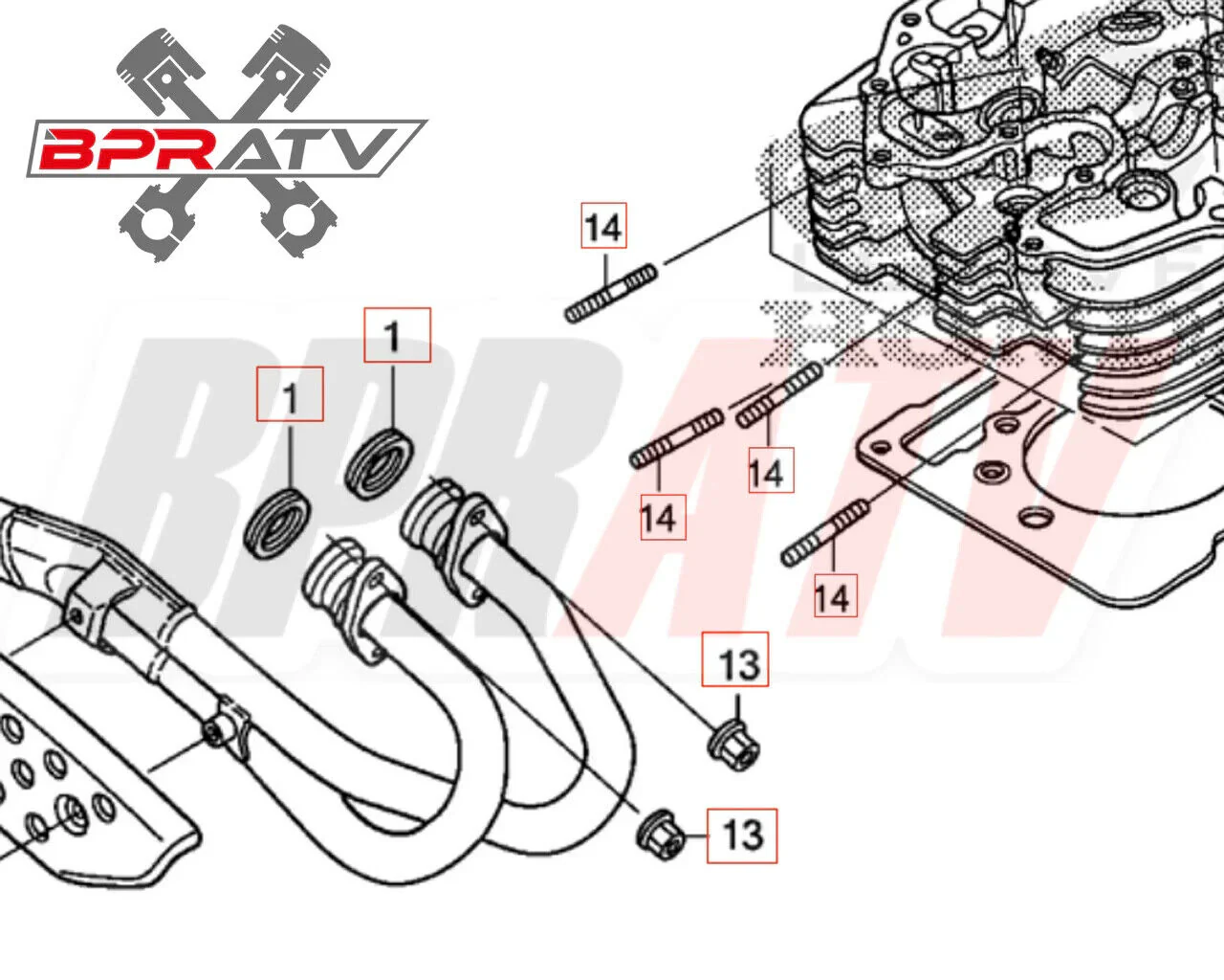Honda 400EX 400X XR400R BPRATV Stronger Heavy Duty Exhaust Head Pipe Studs Bolts - Image 4