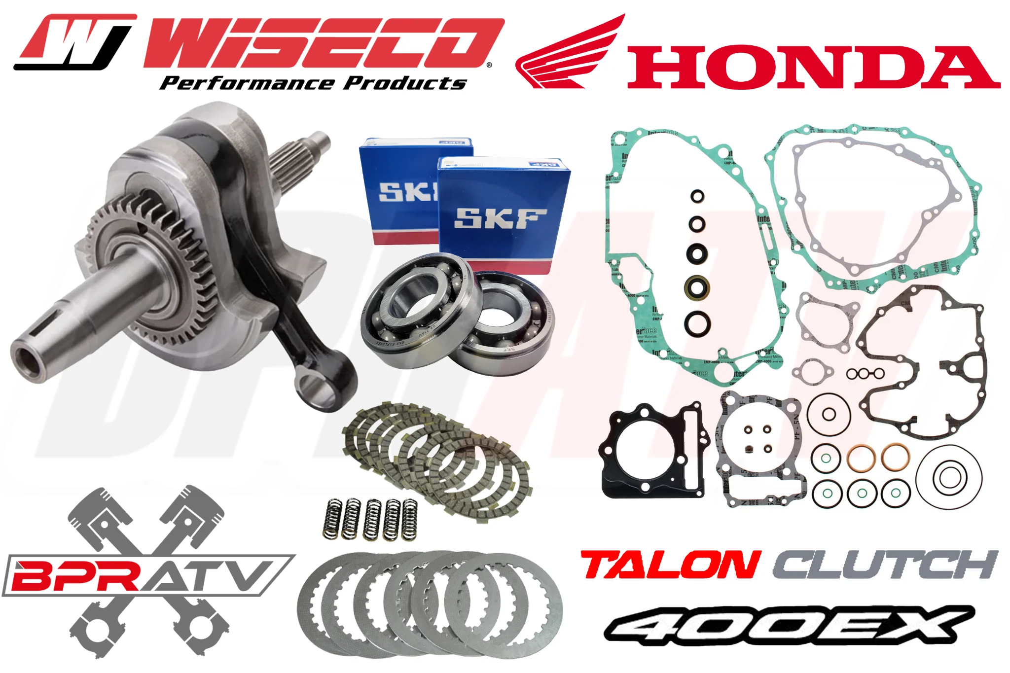 05+ Honda TRX 400EX 400X Complete Engine Rebuild Kit Top Bottom End Crank Piston - Image 15