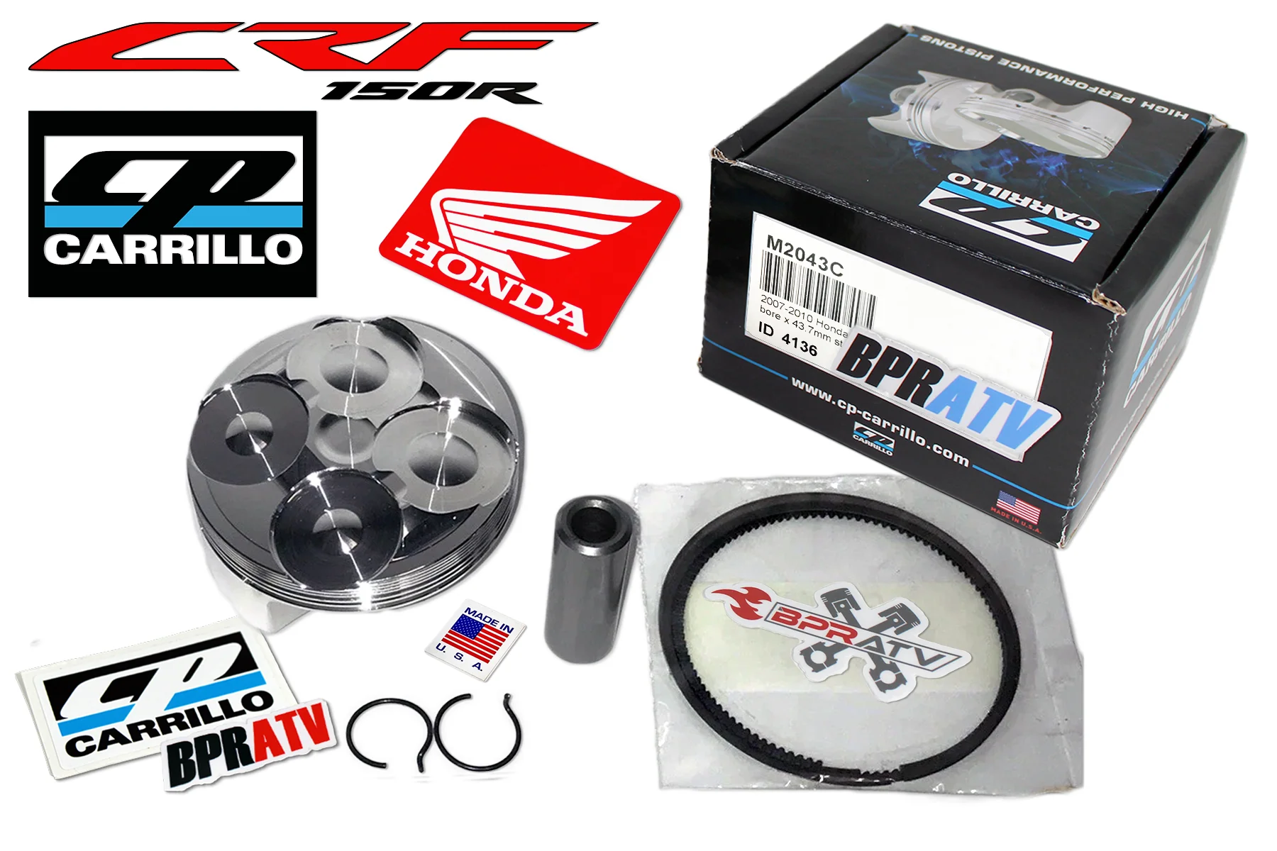 Honda CRF150R 150RB CP Carrillo Piston Kit OEM 13101-KSE-670 13:1 Pump Gas 07-25 - Image 3