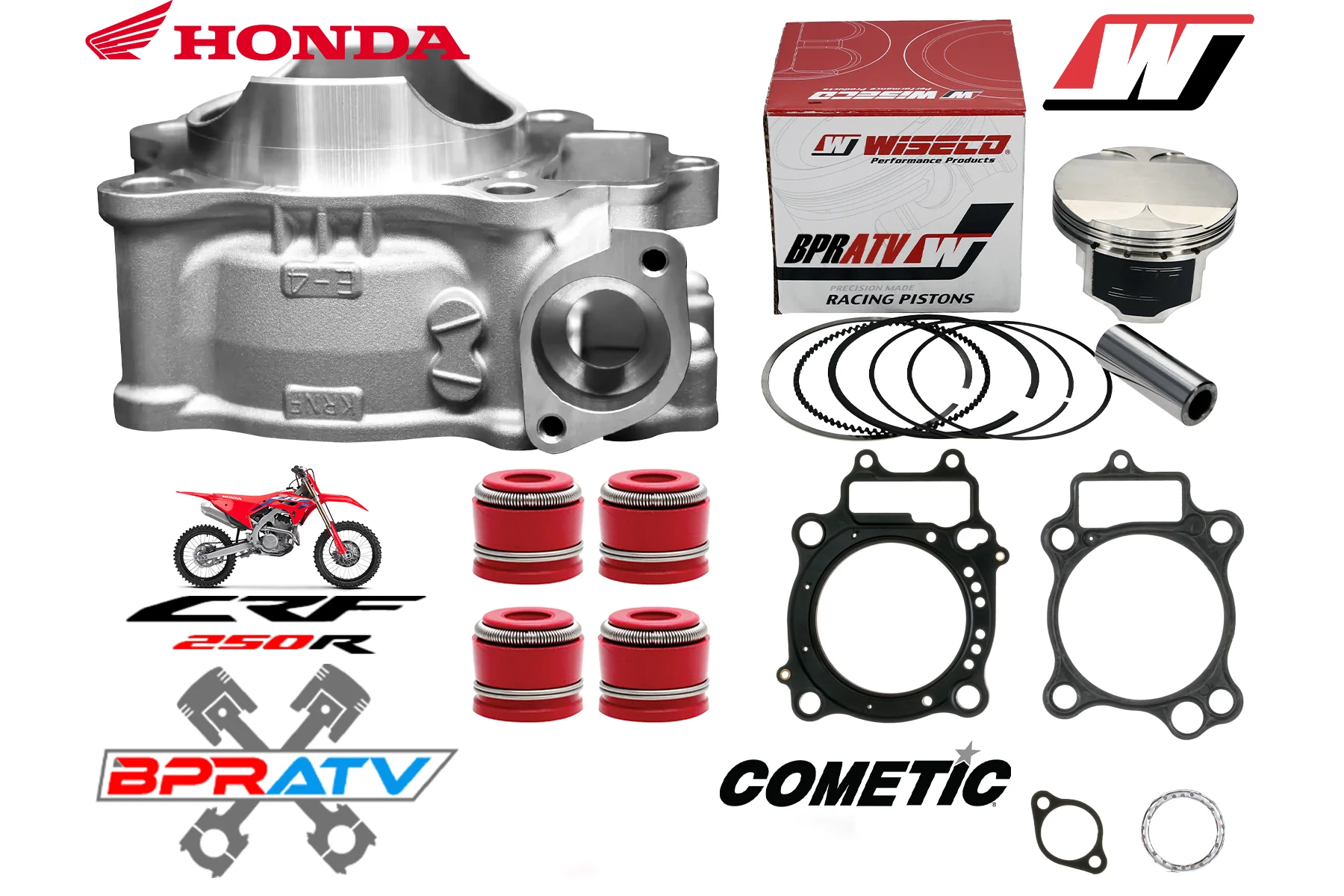 Honda CRF250R 78mm Stock Bore Cylinder Wiseco Piston Crankshaft Gasket Kit 04-09 - Image 16