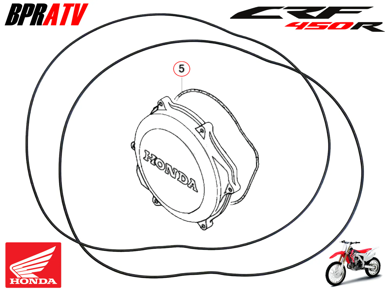 Honda CRF450X CRF 450X Clutch Cover Basket Gasket O-Ring Seal 11352-MEB-671 PAIR - Image 4